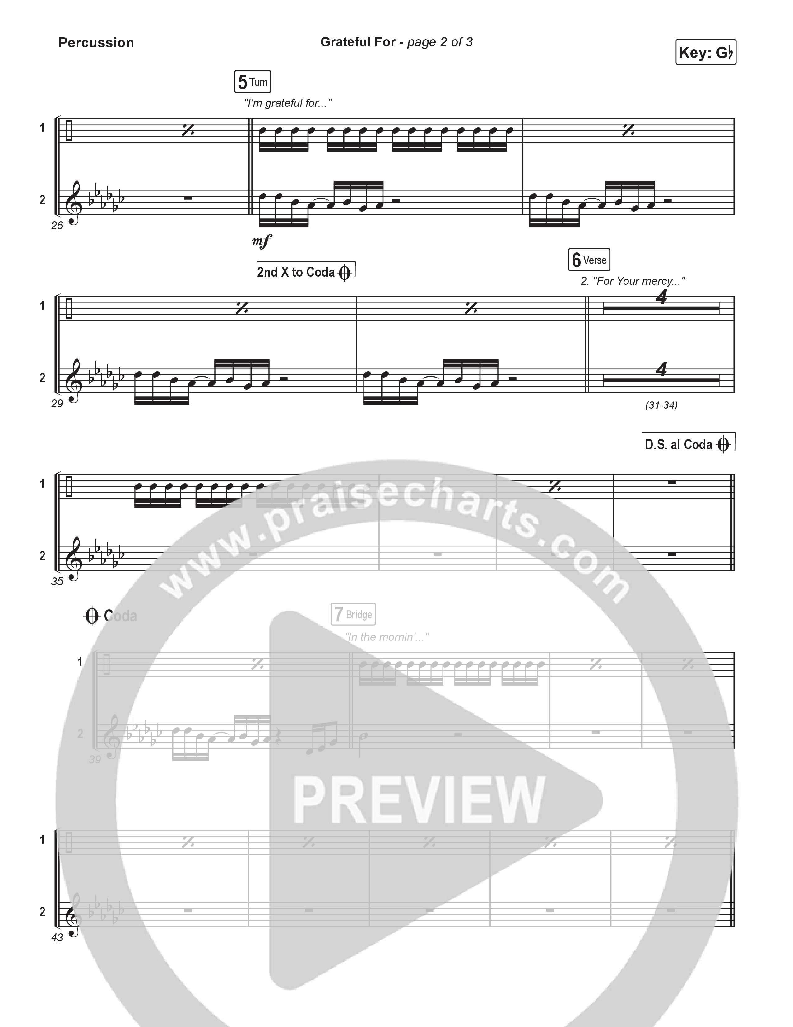 Grateful For (Sing It Now) Percussion (Natalie Layne / Arr. Luke Gambill)