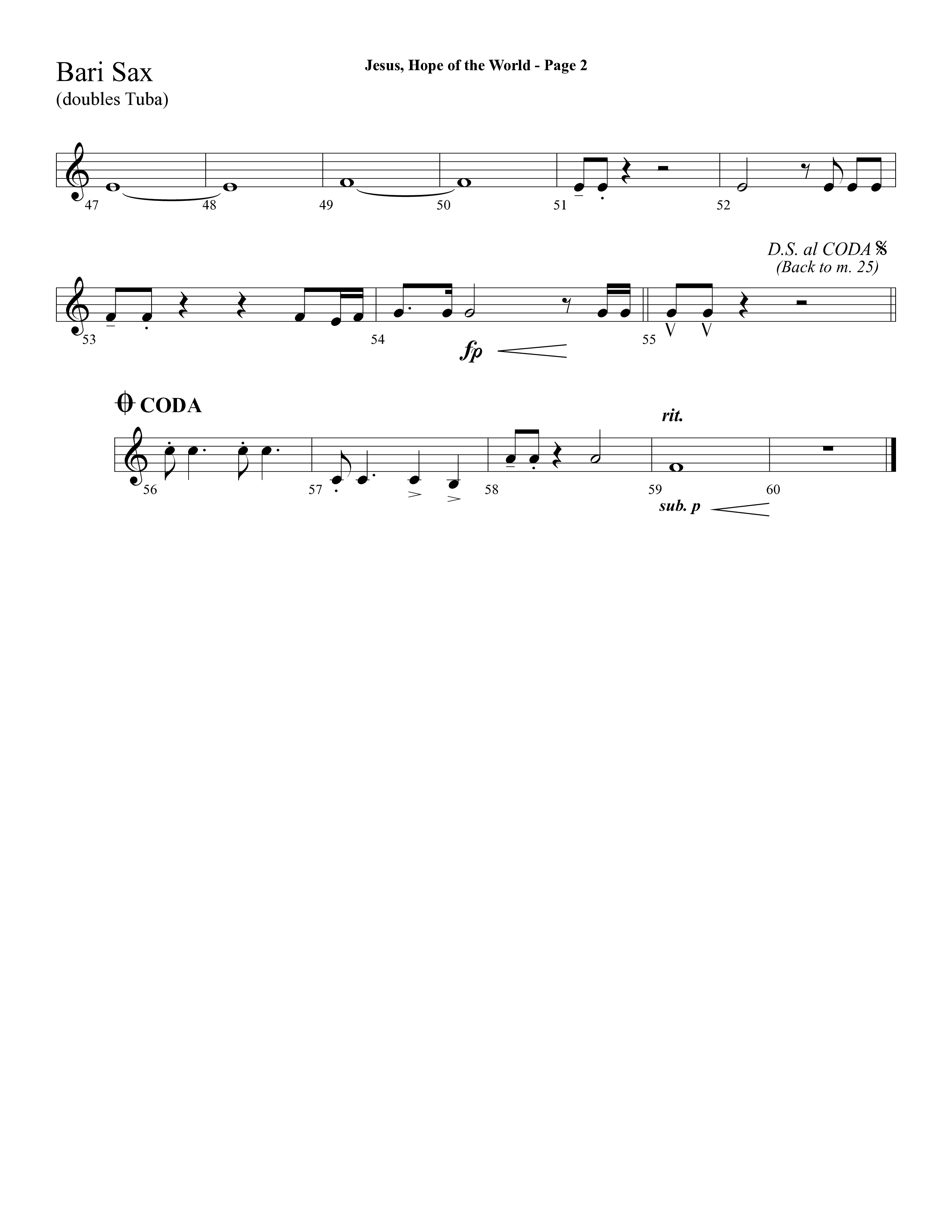 Jesus Hope Of The World (Choral Anthem SATB) Bari Sax (Lifeway Choral / Arr. Mark Willard / Orch. Stephen K. Hand / Orch. Phillip Keveren)