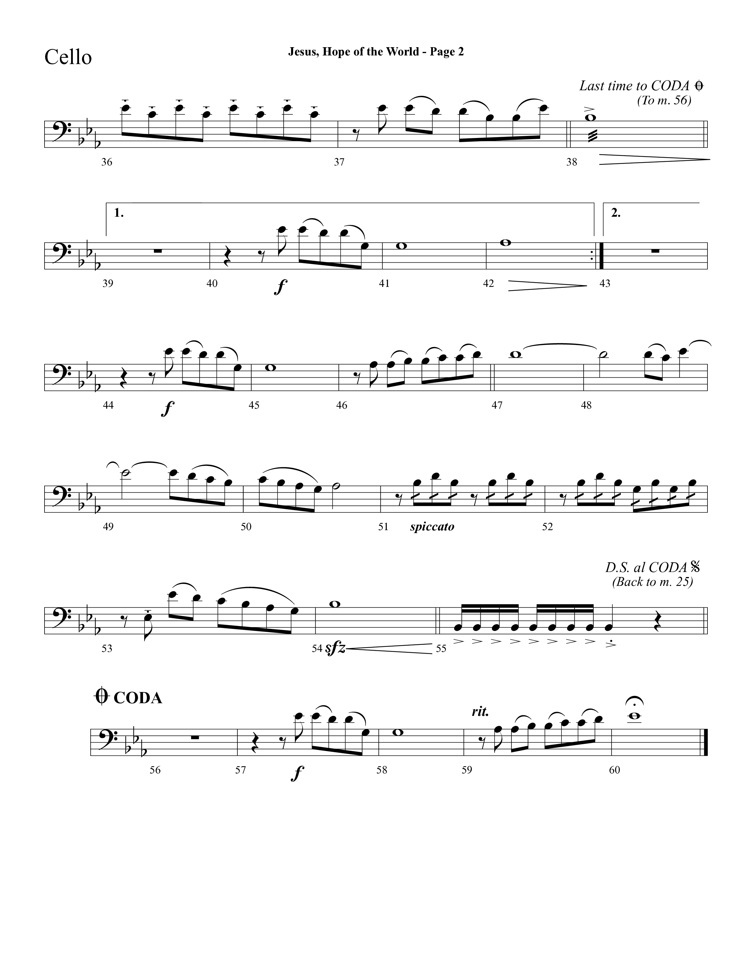 Jesus Hope Of The World (Choral Anthem SATB) Cello (Lifeway Choral / Arr. Mark Willard / Orch. Stephen K. Hand / Orch. Phillip Keveren)