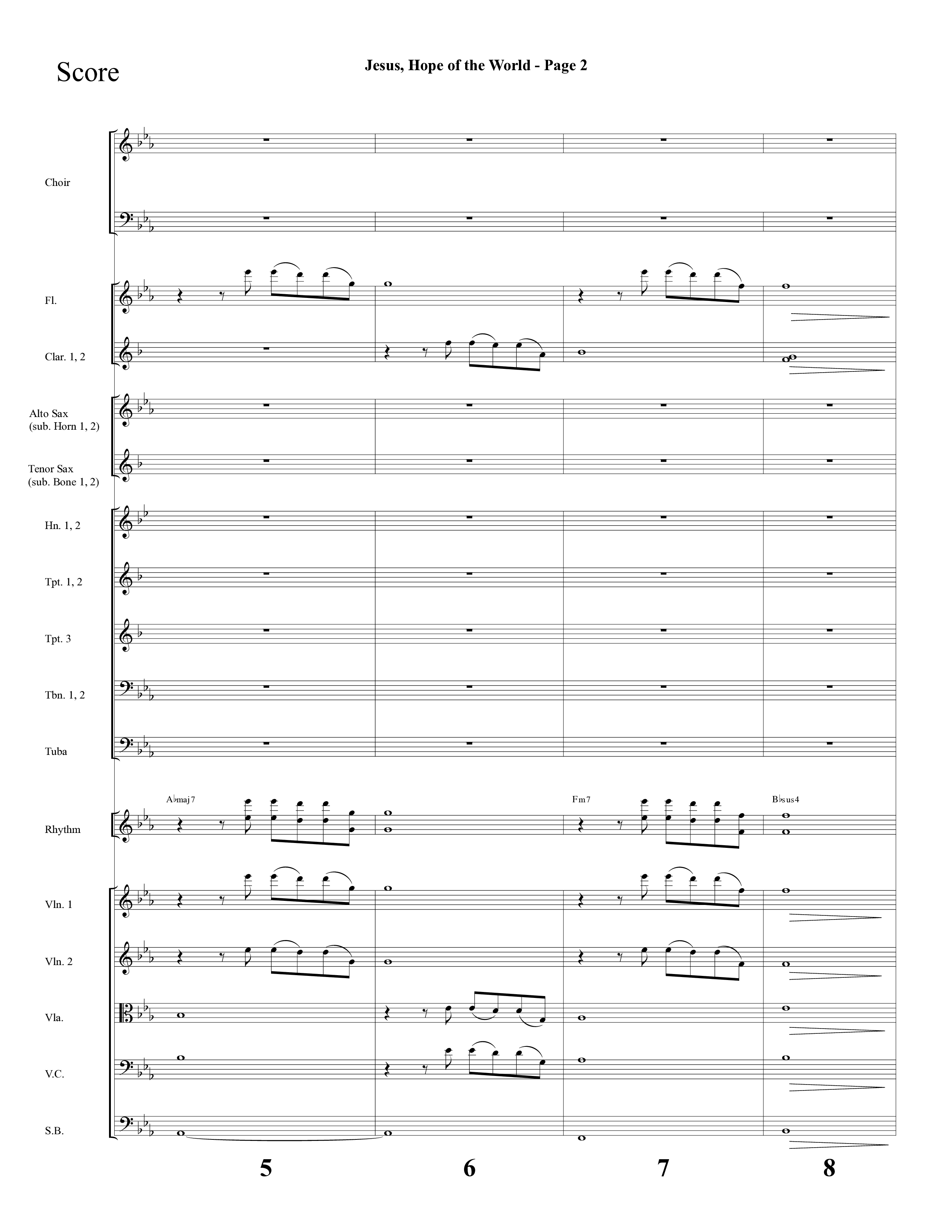Jesus Hope Of The World (Choral Anthem SATB) Orchestration (Lifeway Choral / Arr. Mark Willard / Orch. Stephen K. Hand / Orch. Phillip Keveren)