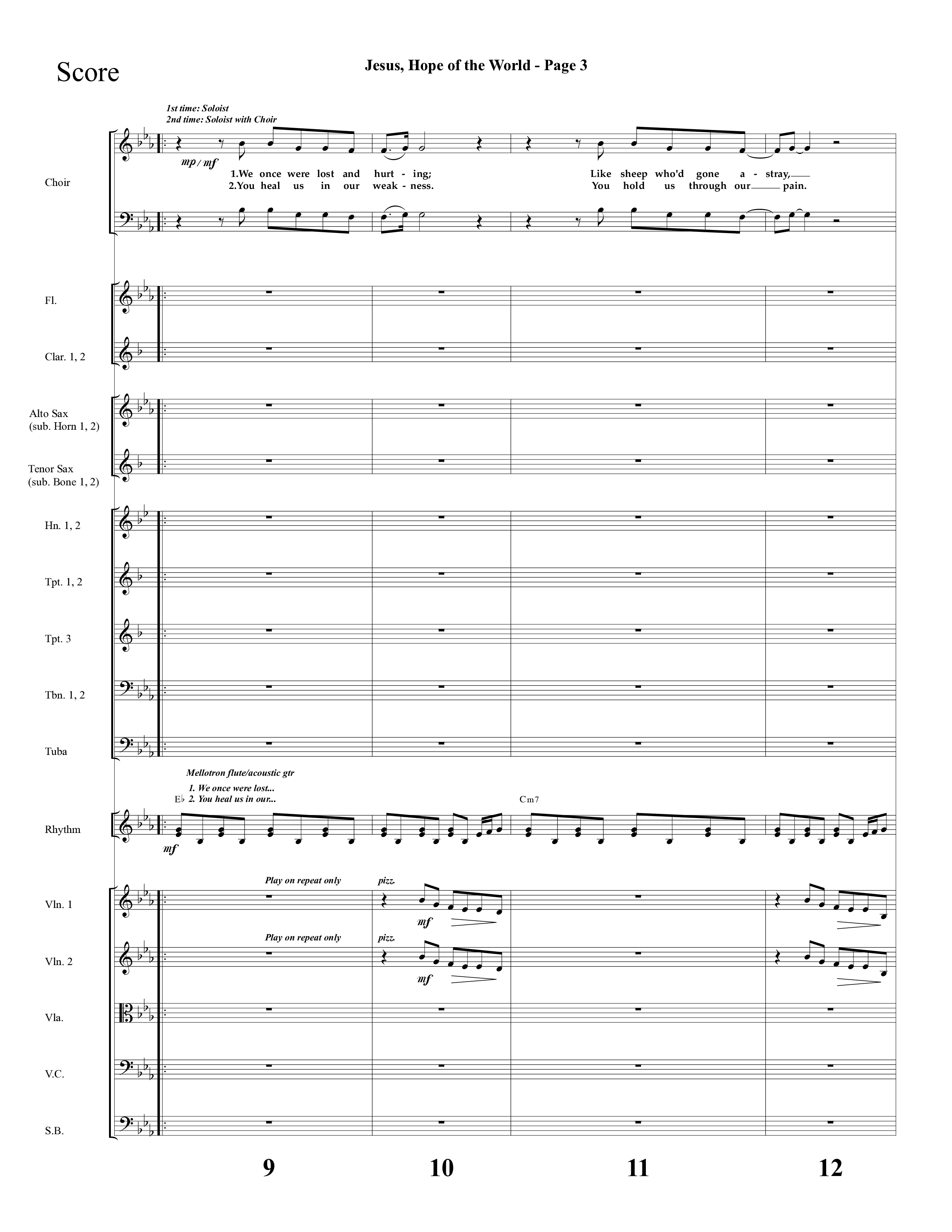 Jesus Hope Of The World (Choral Anthem SATB) Orchestration (Lifeway Choral / Arr. Mark Willard / Orch. Stephen K. Hand / Orch. Phillip Keveren)