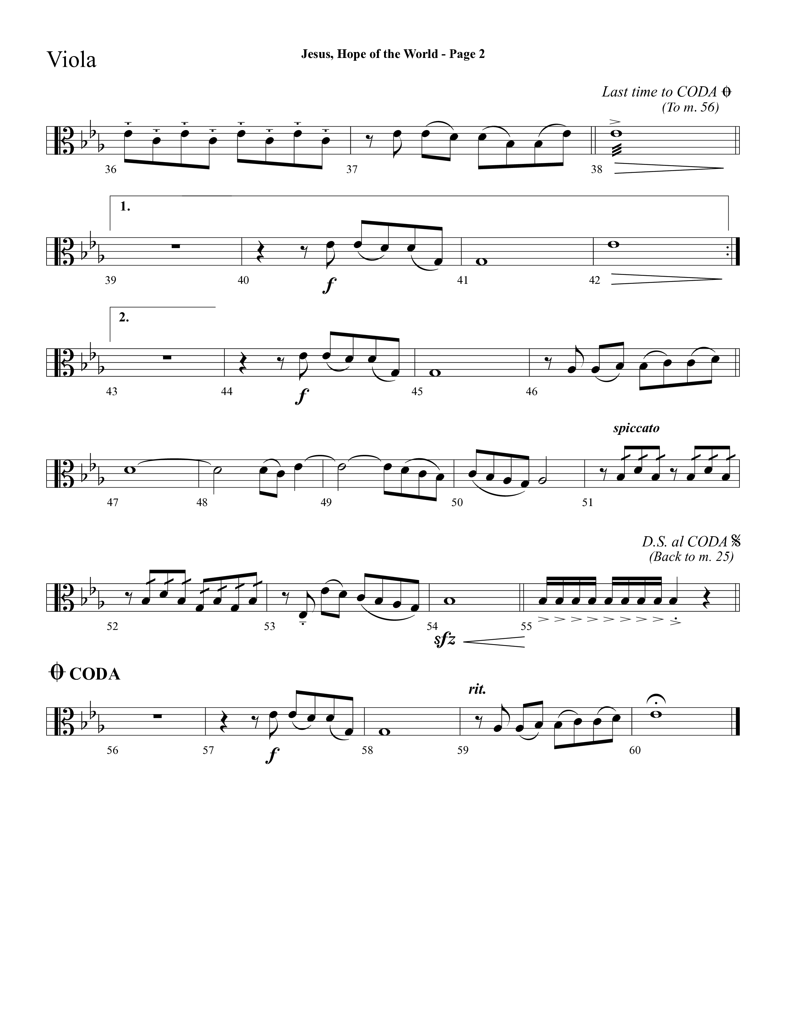 Jesus Hope Of The World (Choral Anthem SATB) Viola (Lifeway Choral / Arr. Mark Willard / Orch. Stephen K. Hand / Orch. Phillip Keveren)