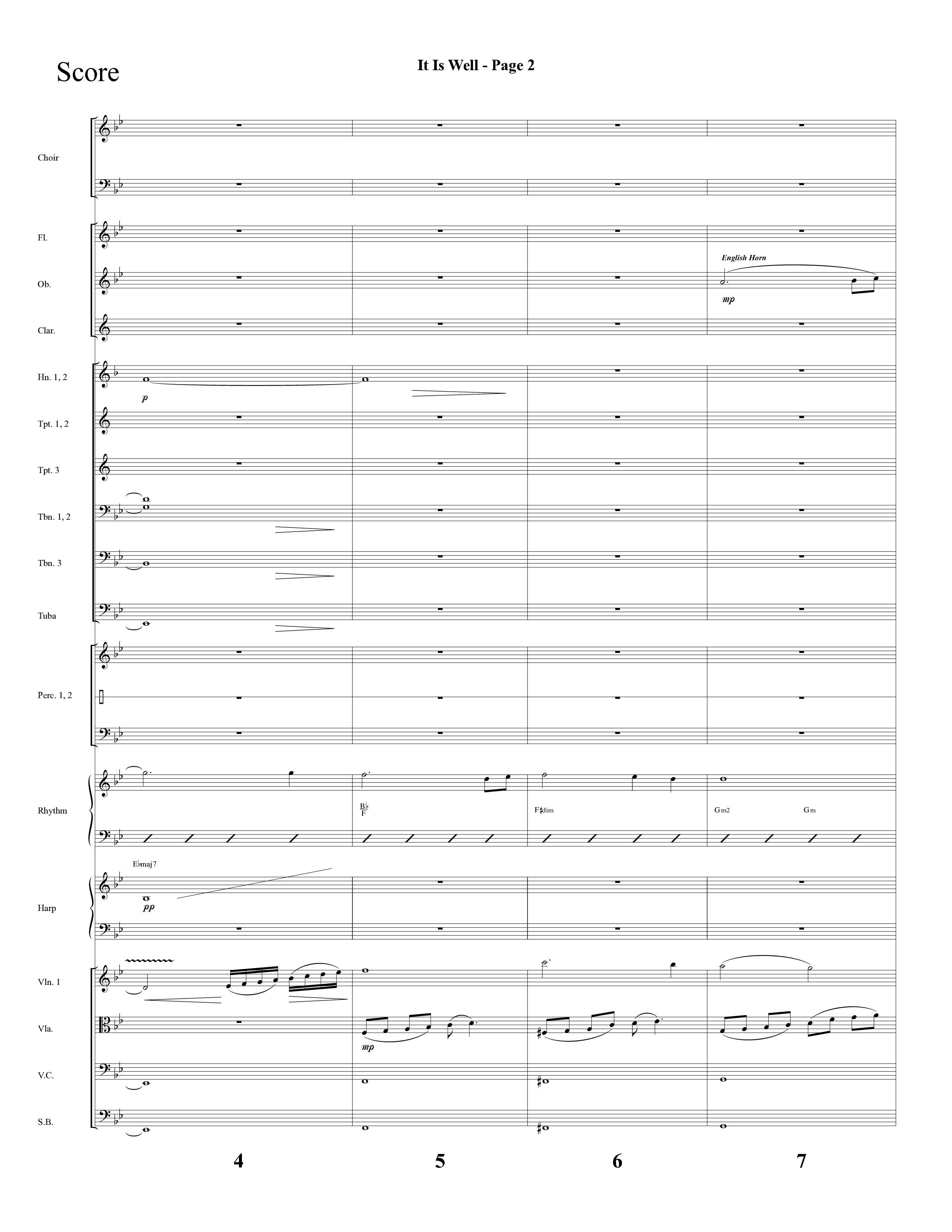 It Is Well (Choral Anthem SATB) Orchestration (Lifeway Choral / Arr. Dave Williamson)