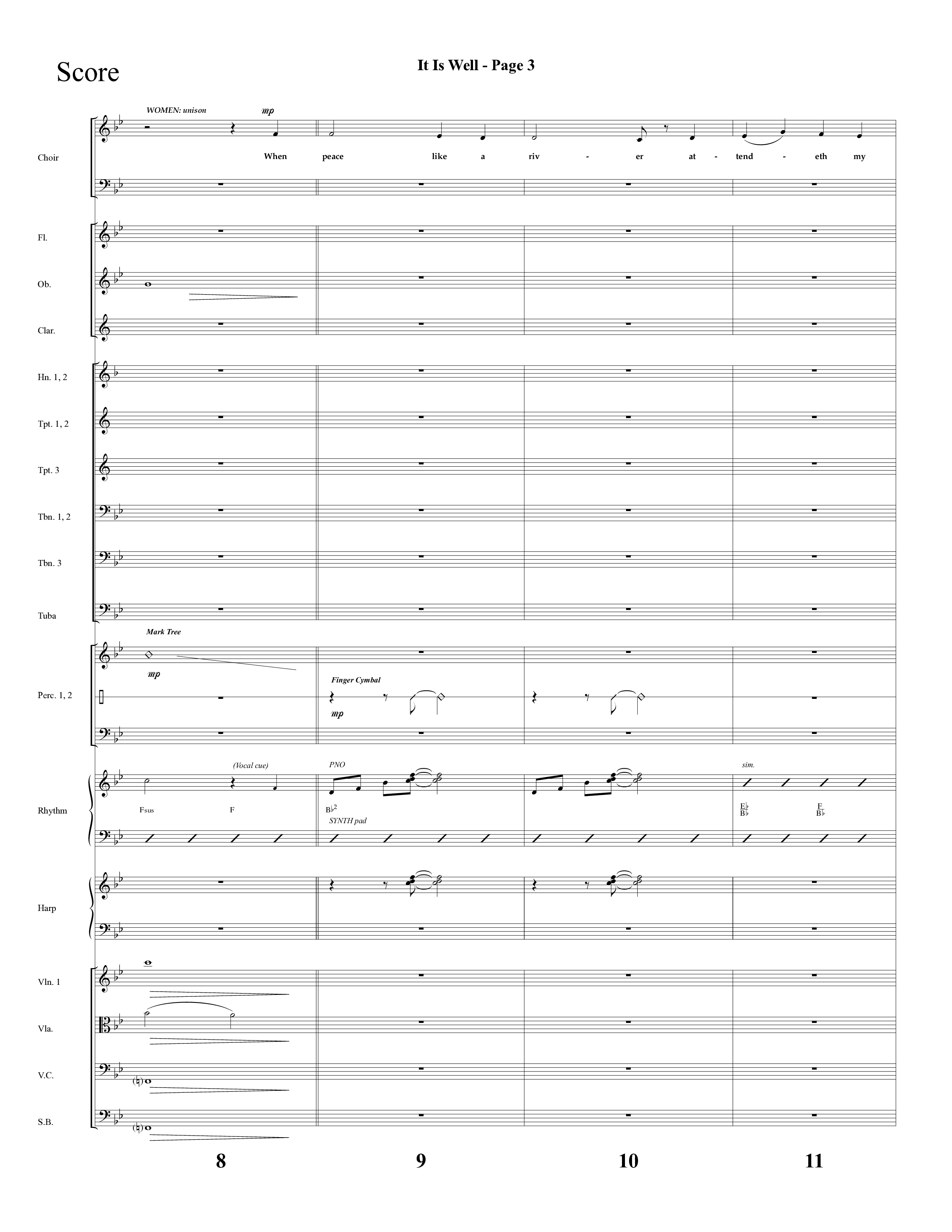 It Is Well (Choral Anthem SATB) Orchestration (Lifeway Choral / Arr. Dave Williamson)