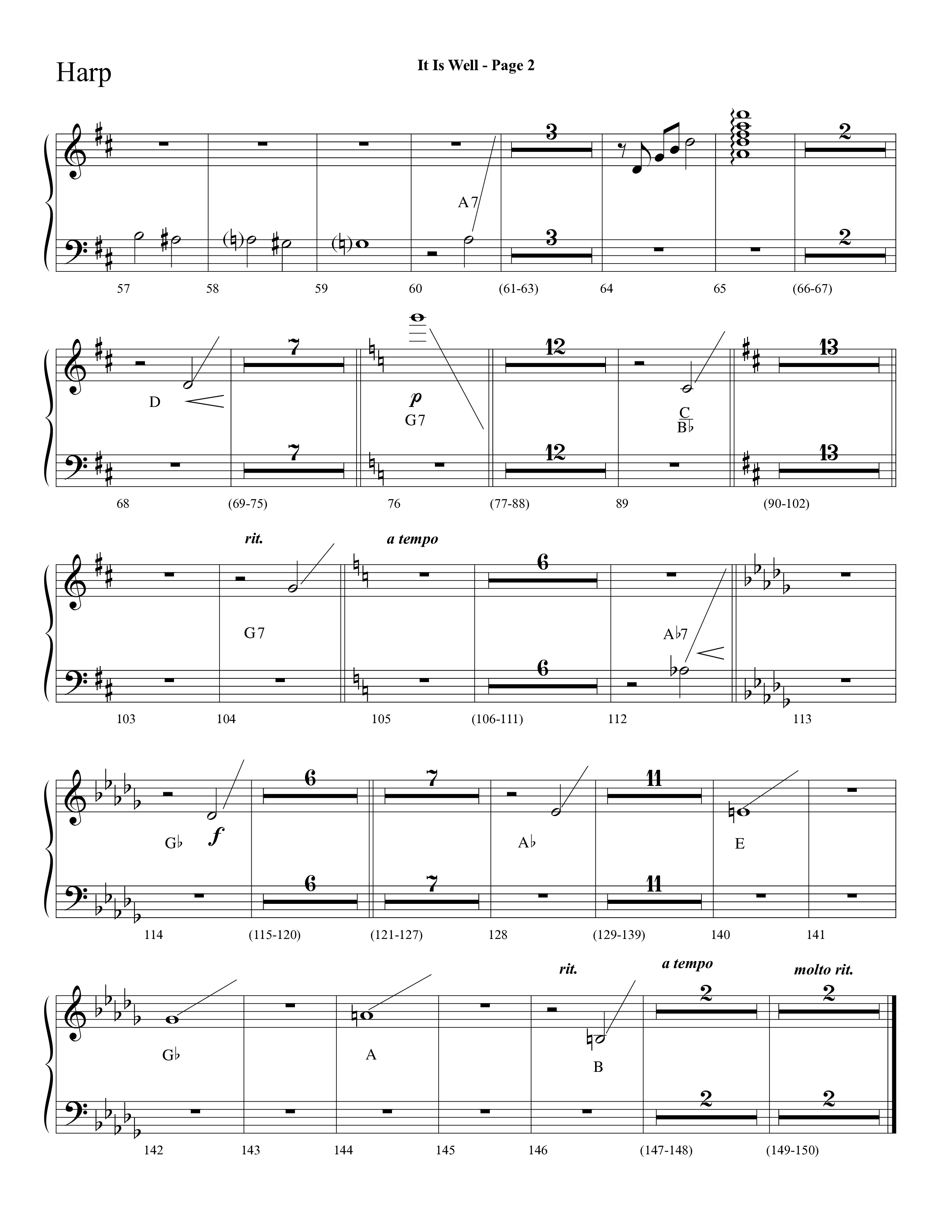 It Is Well (Choral Anthem SATB) Harp (Lifeway Choral / Arr. Dave Williamson)