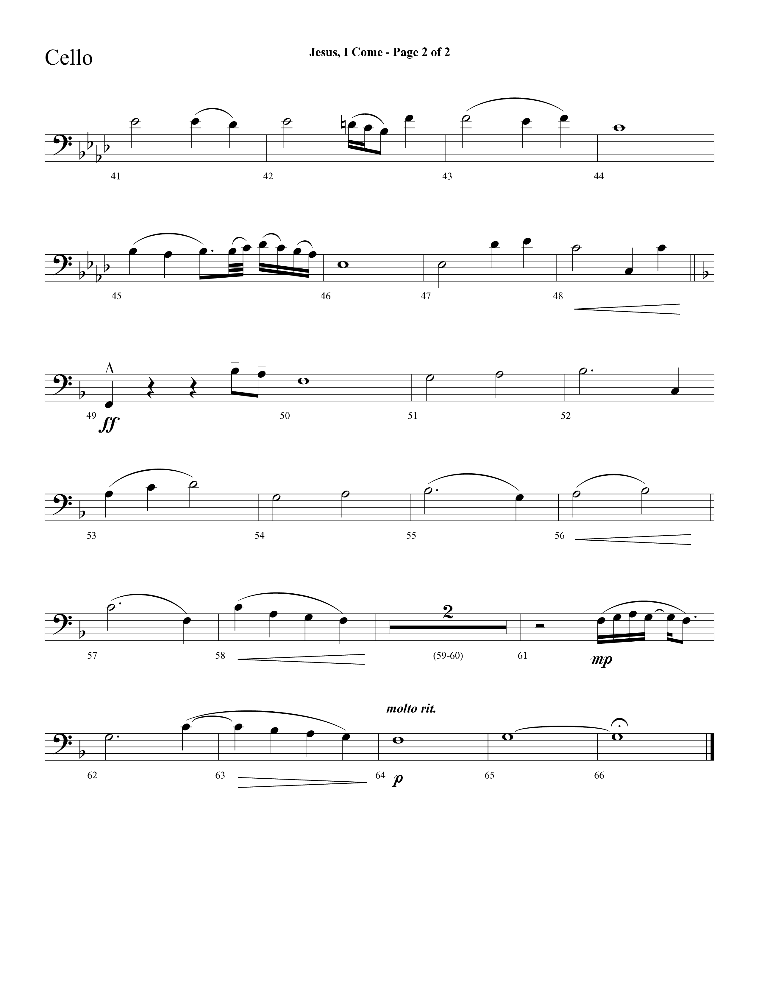 Jesus I Come (with Pass Me Not) (Choral Anthem SATB) Cello (Lifeway Choral / Arr. Cliff Duren)