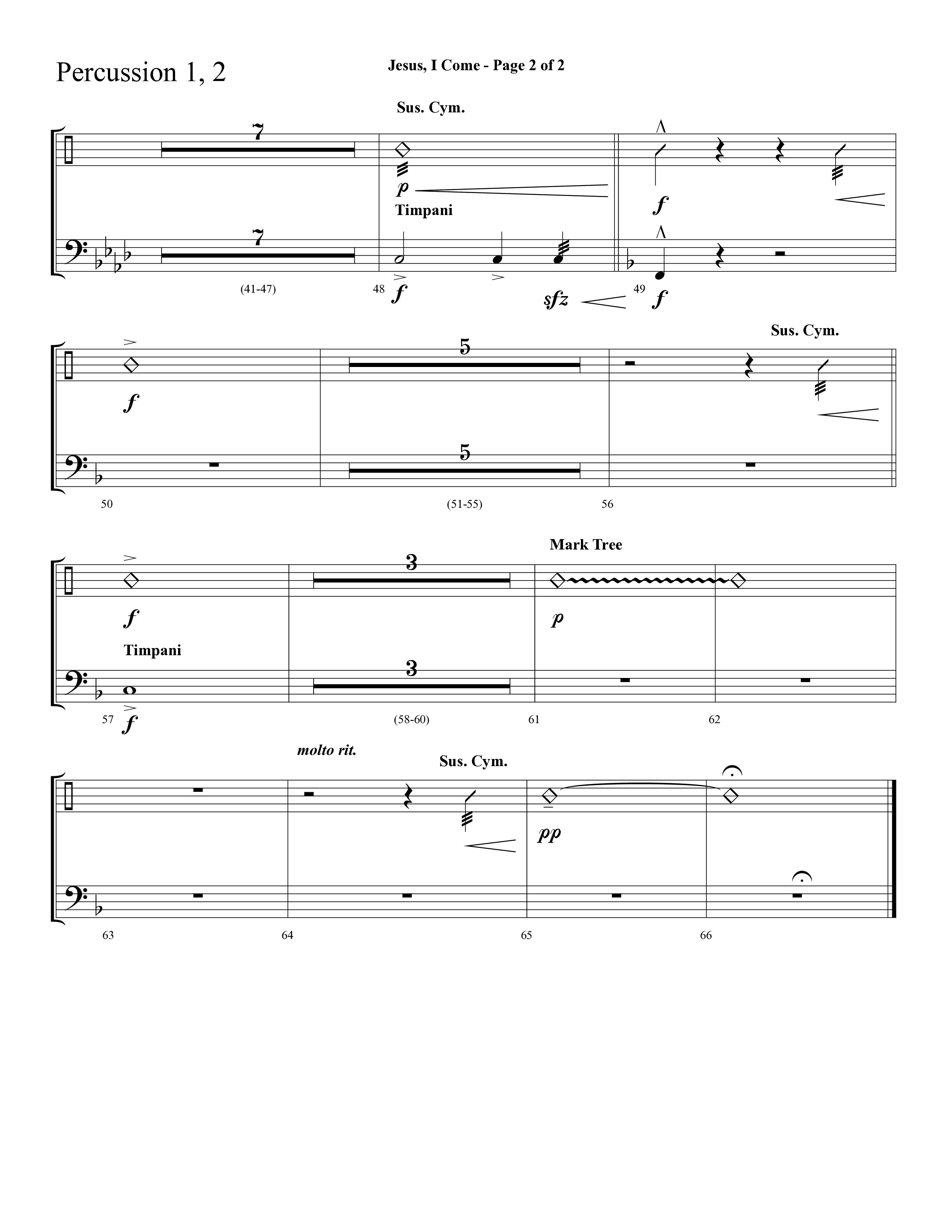 Jesus I Come (with Pass Me Not) (Choral Anthem SATB) Percussion 1/2 (Lifeway Choral / Arr. Cliff Duren)