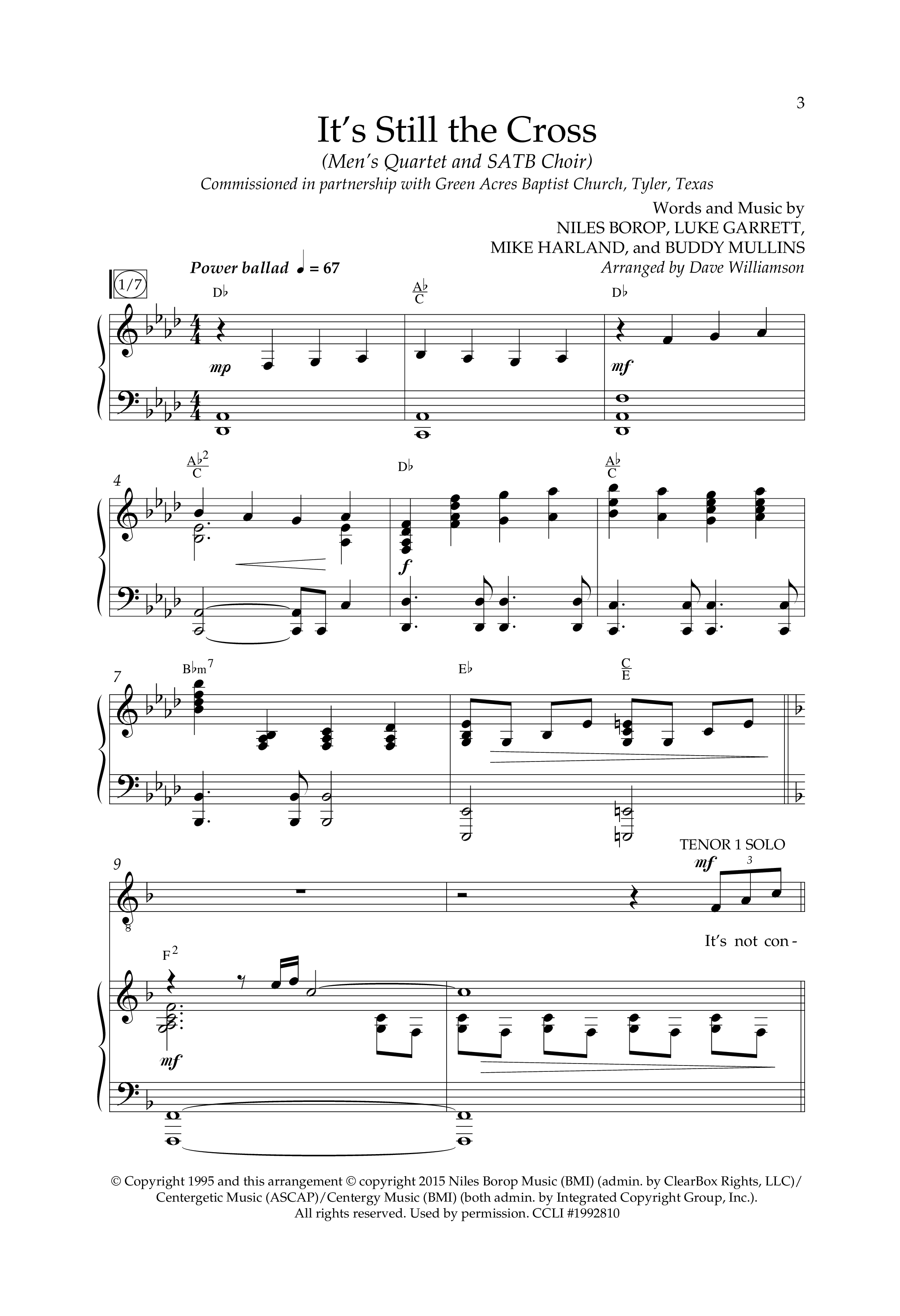 It’s Still The Cross (Choral Anthem SATB) Anthem (SATB/Piano) (Lifeway Choral / Arr. Dave Williamson)
