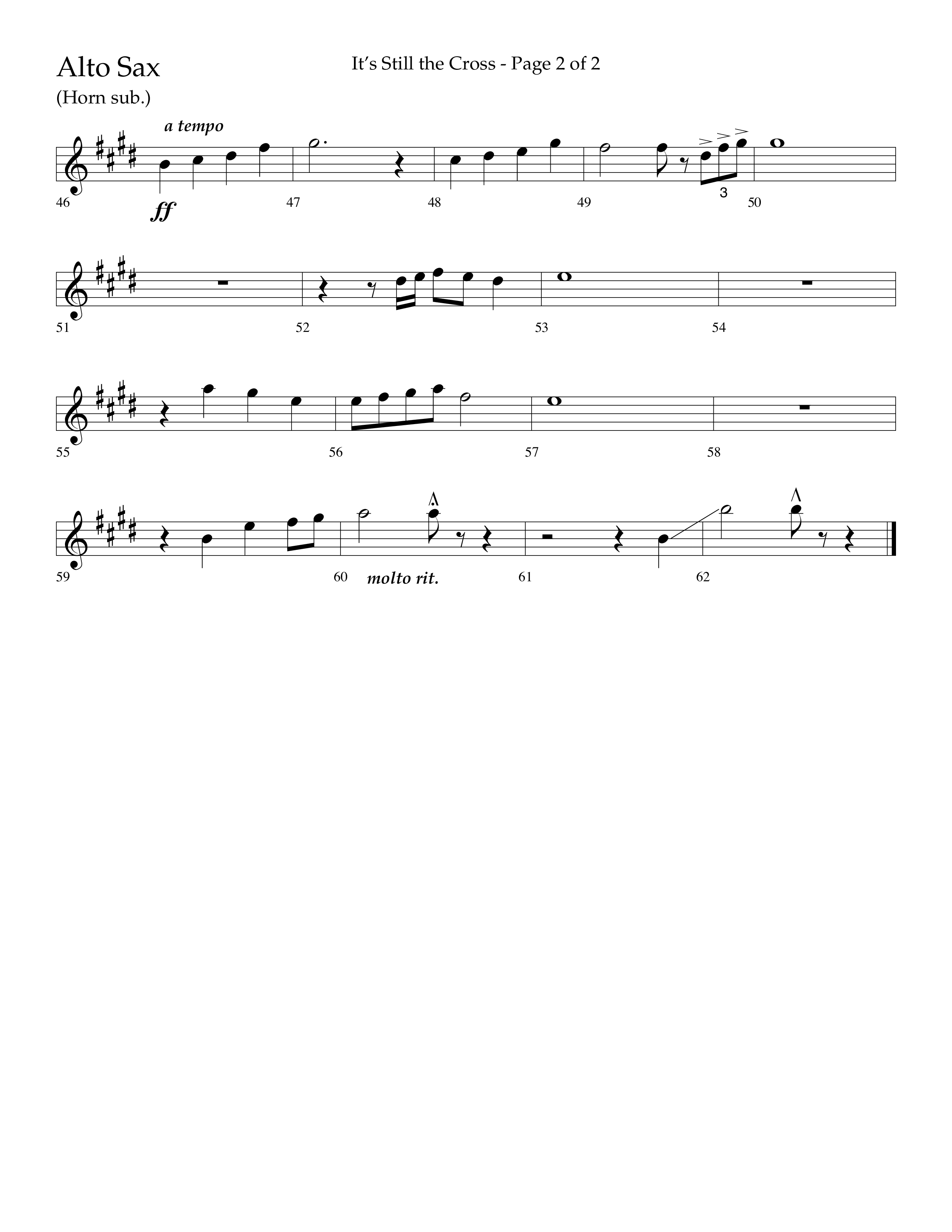 It’s Still The Cross (Choral Anthem SATB) Alto Sax (Lifeway Choral / Arr. Dave Williamson)