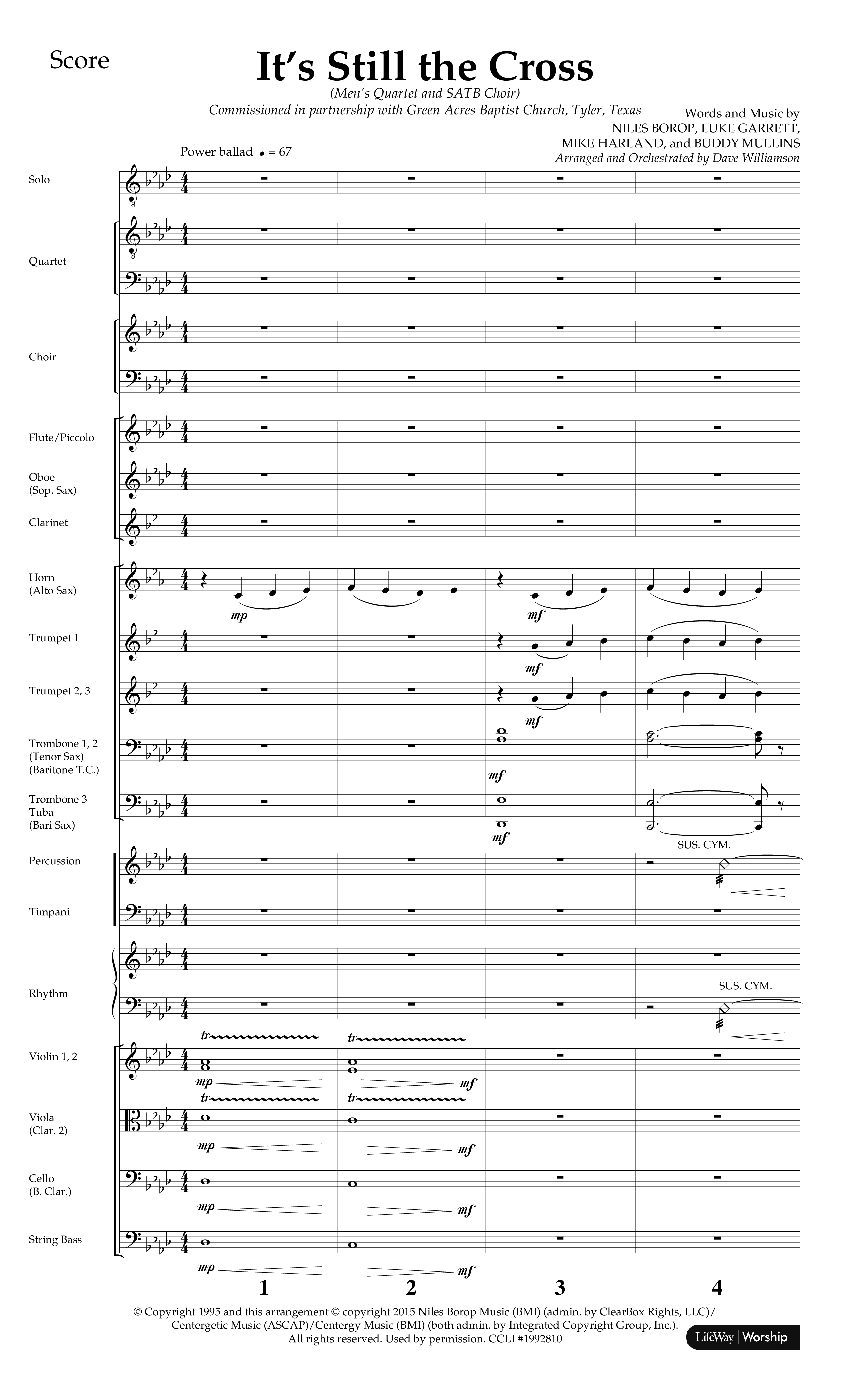 It’s Still The Cross (Choral Anthem SATB) Conductor's Score (Lifeway Choral / Arr. Dave Williamson)