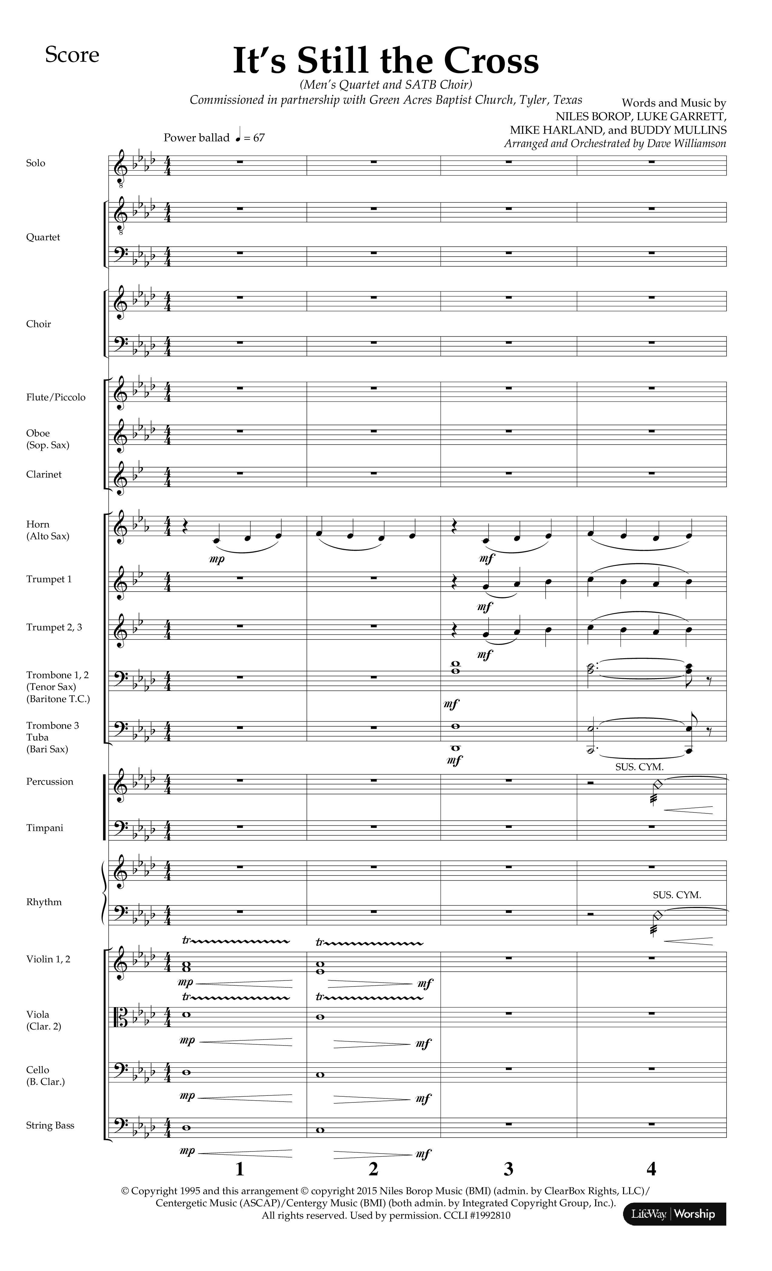 It’s Still The Cross (Choral Anthem SATB) Orchestration (Lifeway Choral / Arr. Dave Williamson)