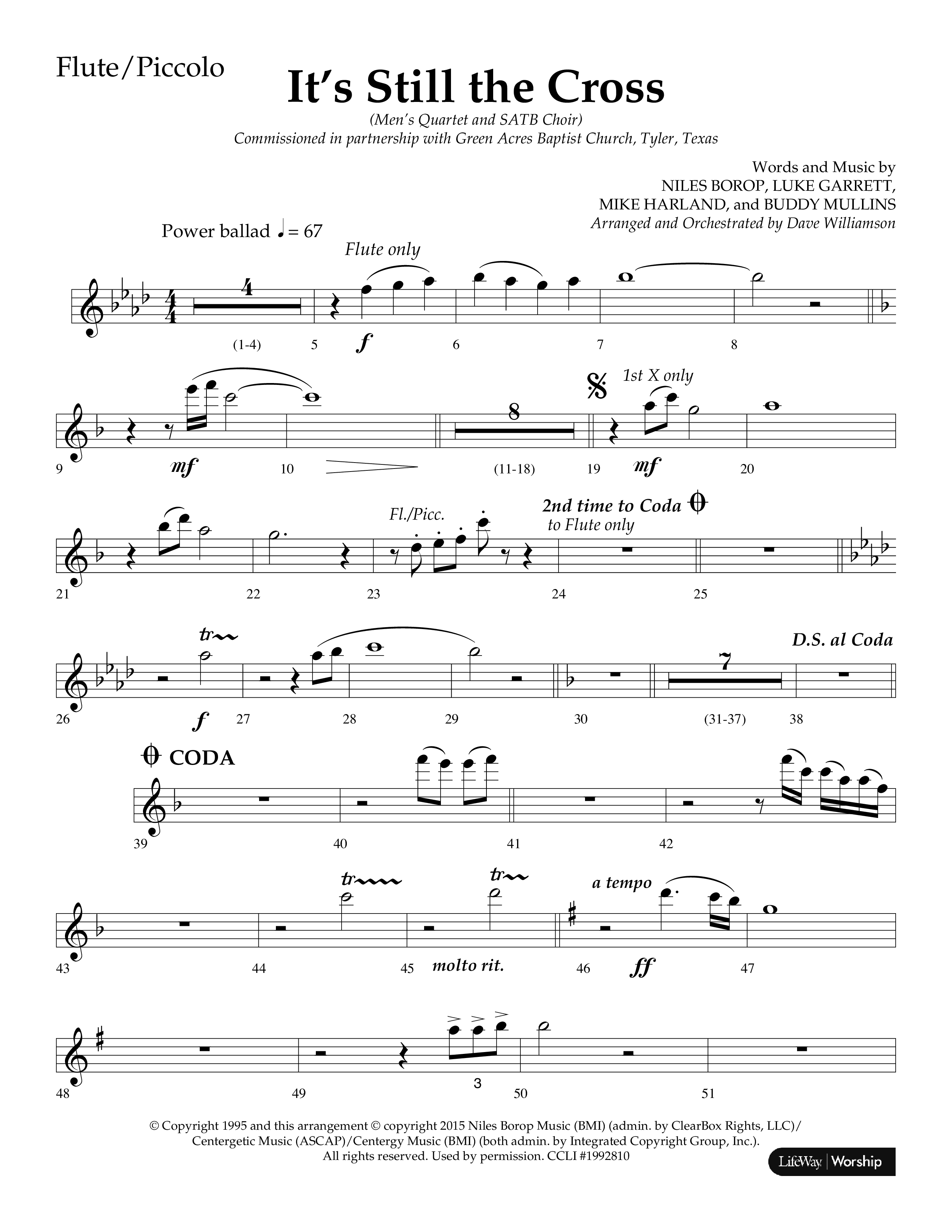 It’s Still The Cross (Choral Anthem SATB) Flute/Piccolo (Lifeway Choral / Arr. Dave Williamson)