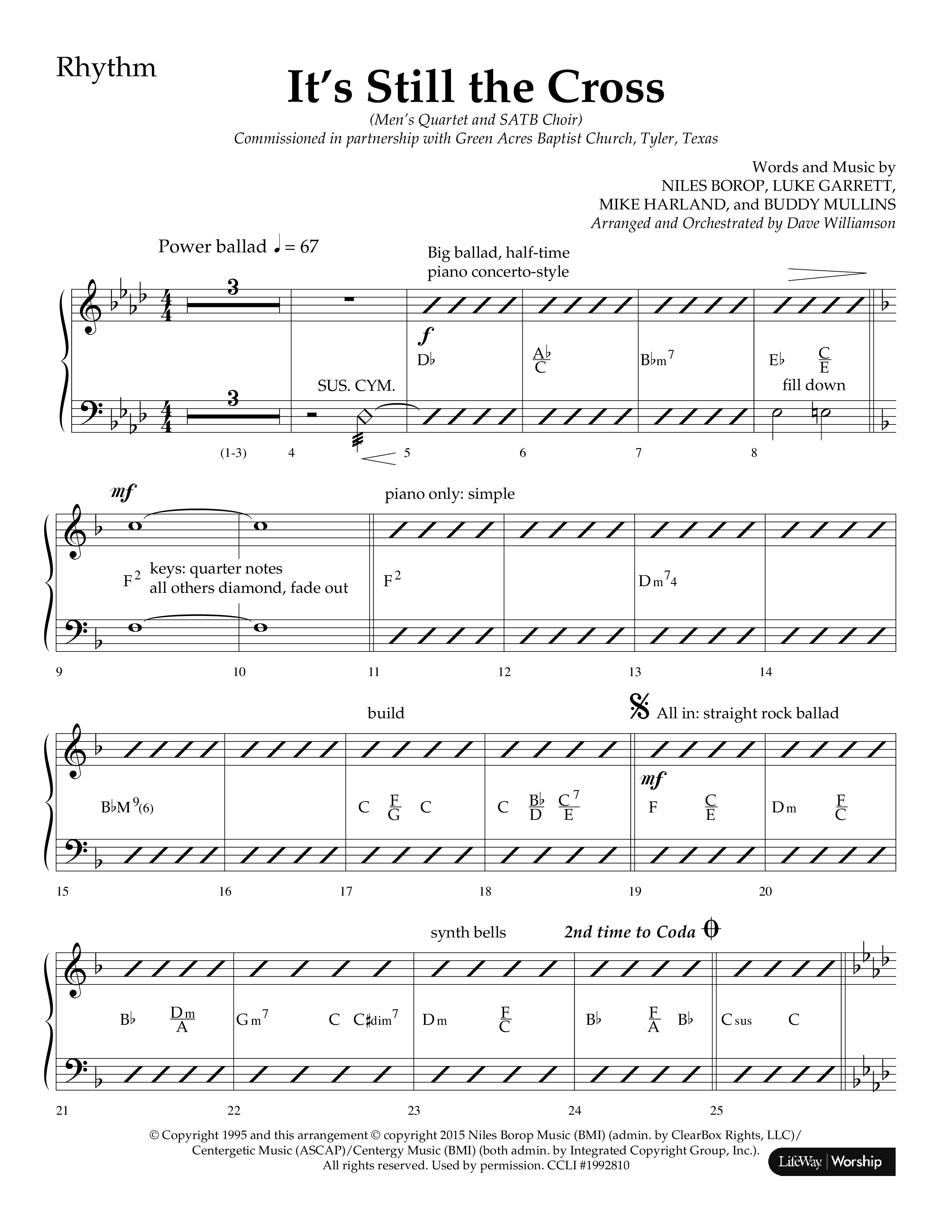 It’s Still The Cross (Choral Anthem SATB) Lead Melody & Rhythm (Lifeway Choral / Arr. Dave Williamson)