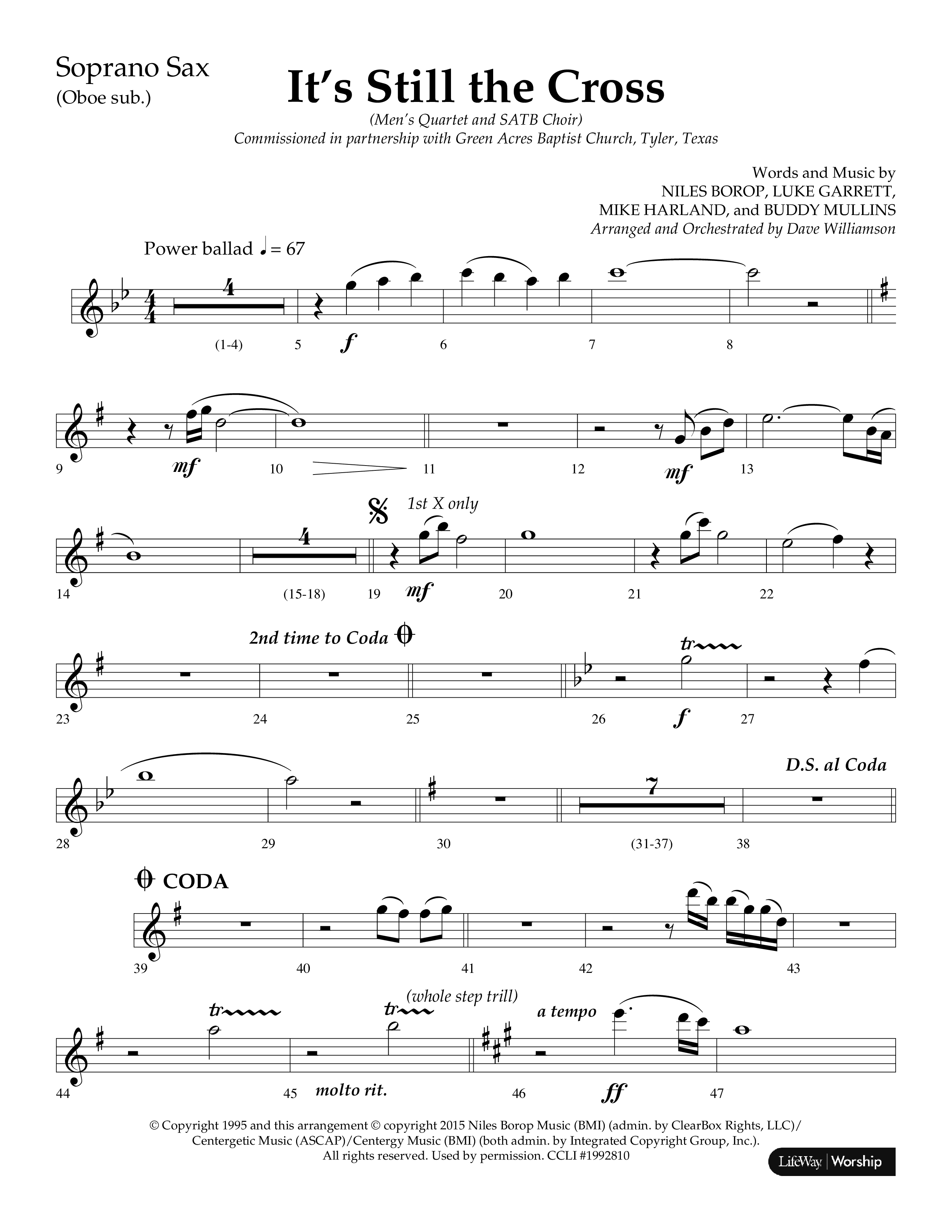 It’s Still The Cross (Choral Anthem SATB) Soprano Sax (Lifeway Choral / Arr. Dave Williamson)