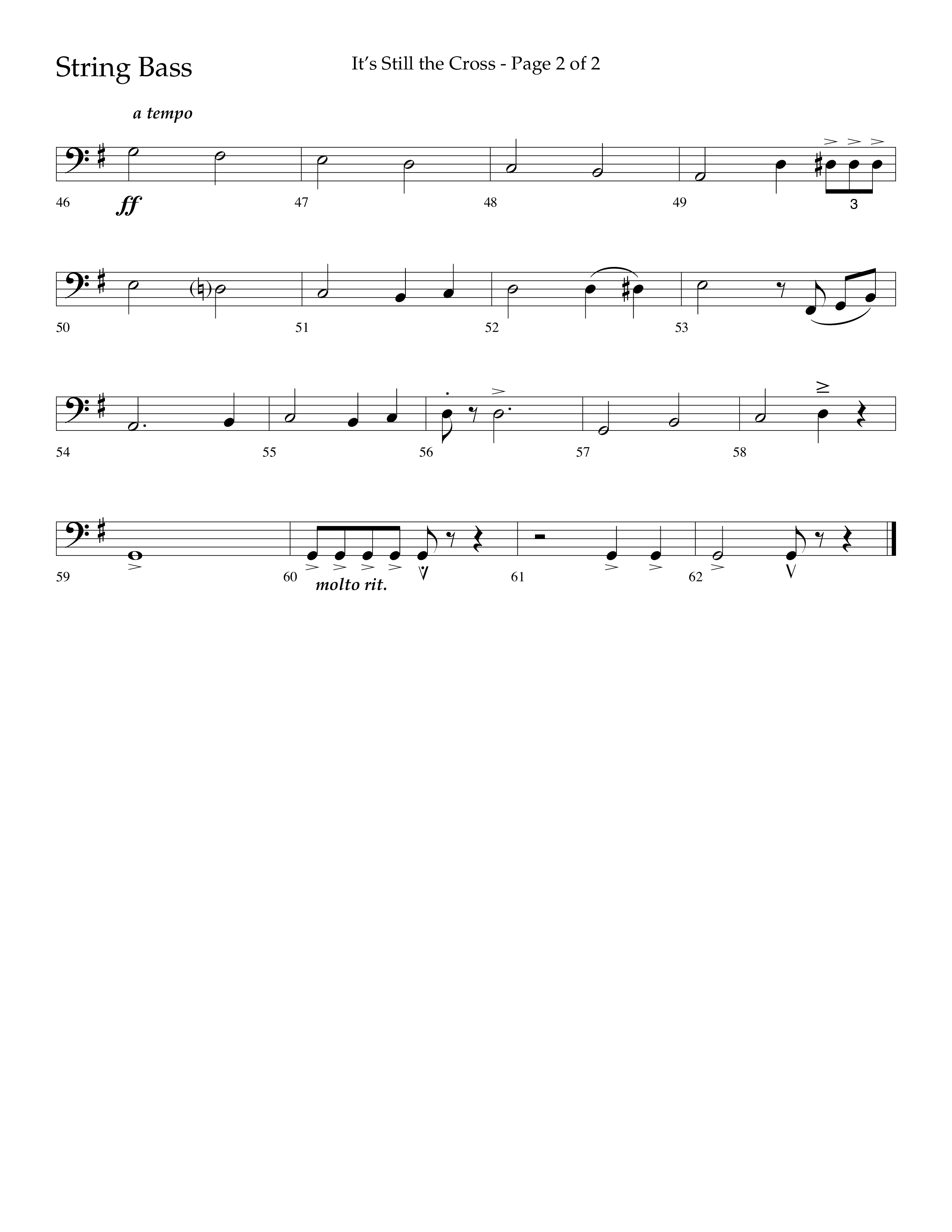It’s Still The Cross (Choral Anthem SATB) String Bass (Lifeway Choral / Arr. Dave Williamson)