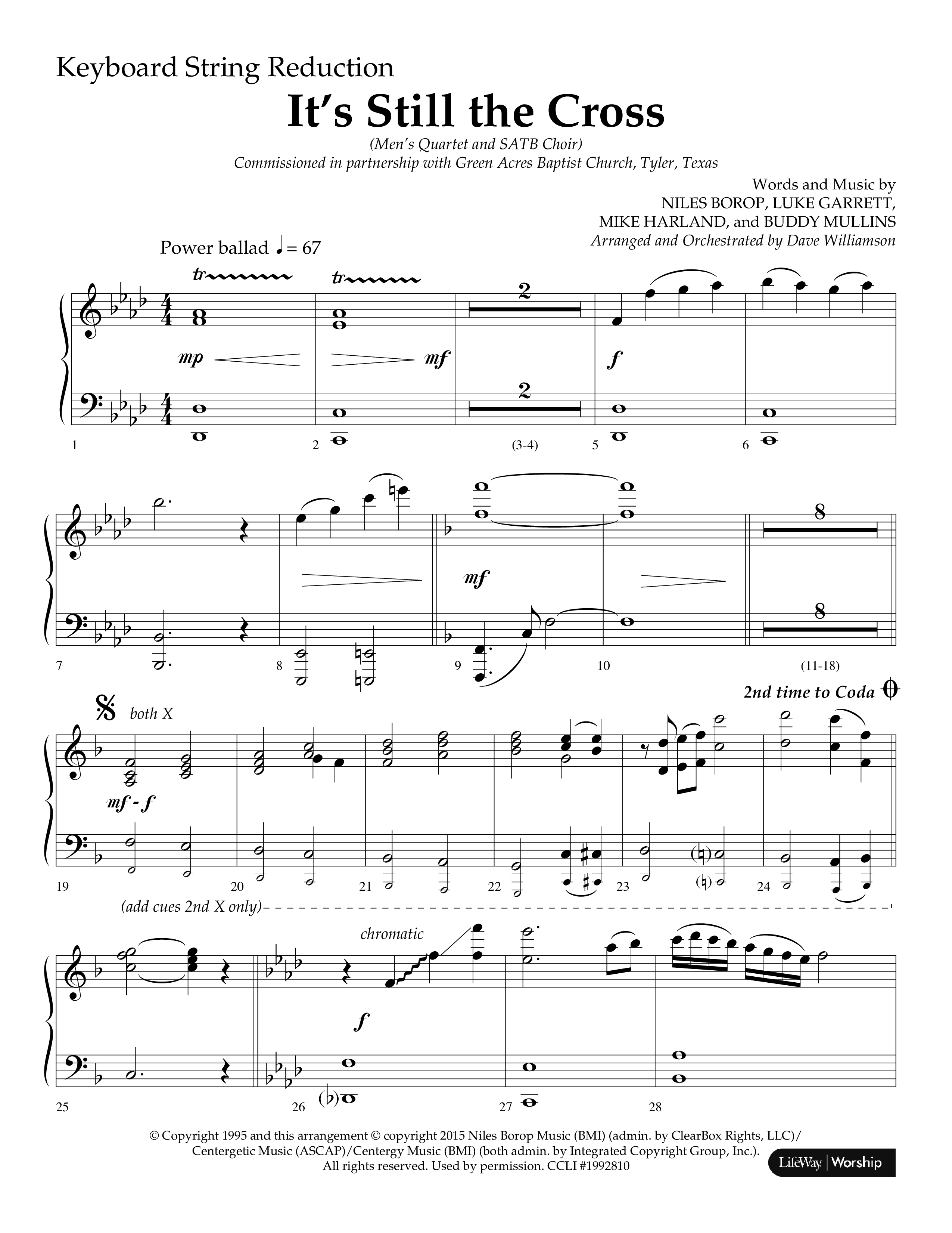It’s Still The Cross (Choral Anthem SATB) String Reduction (Lifeway Choral / Arr. Dave Williamson)