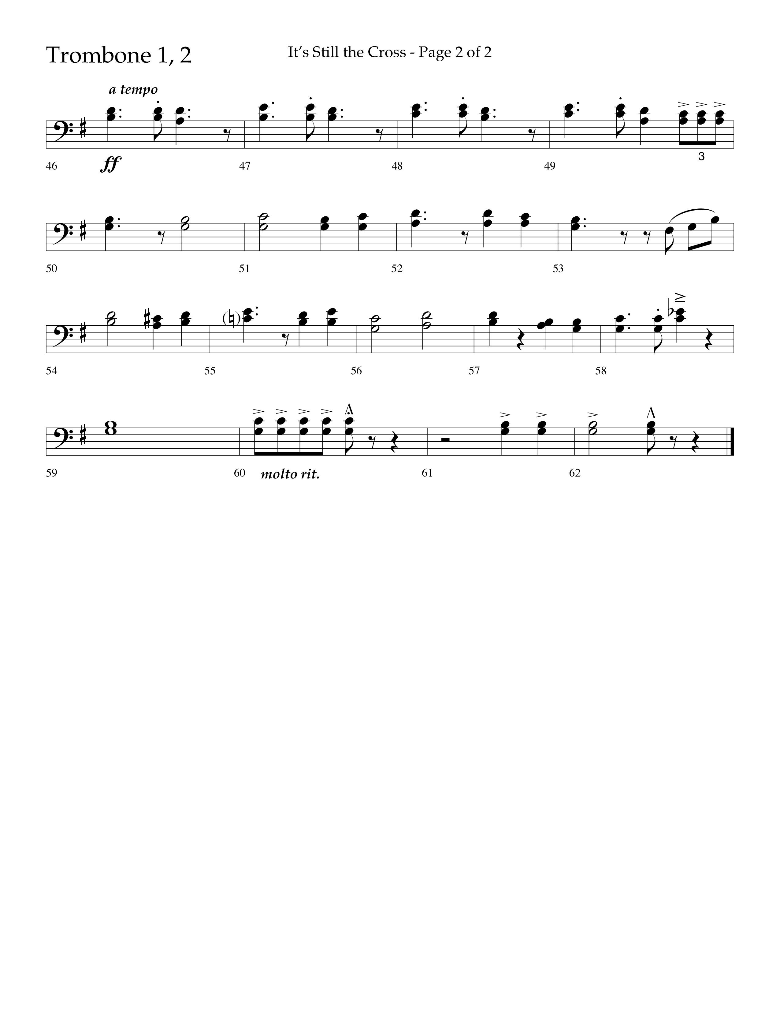 It’s Still The Cross (Choral Anthem SATB) Trombone 1/2 (Lifeway Choral / Arr. Dave Williamson)