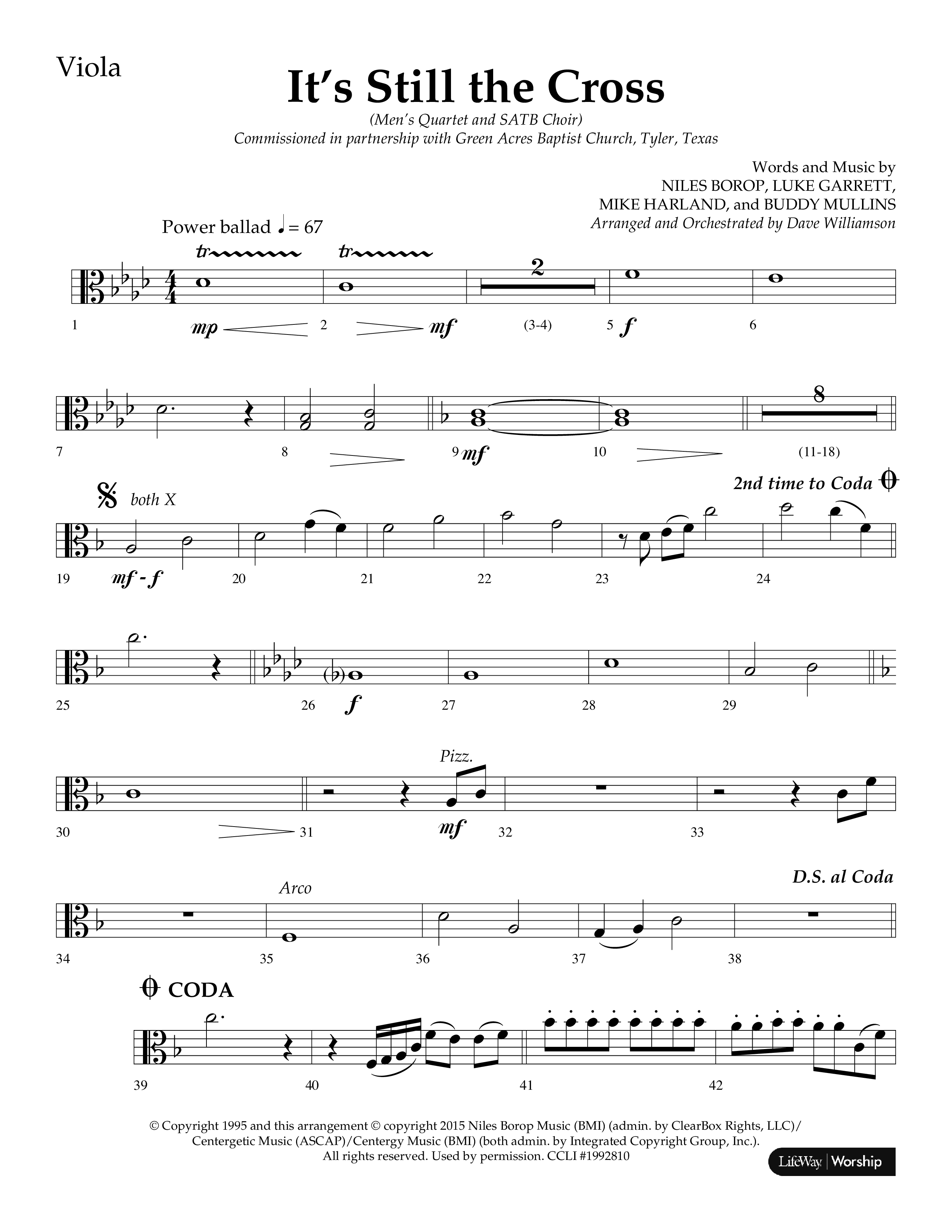 It’s Still The Cross (Choral Anthem SATB) Viola (Lifeway Choral / Arr. Dave Williamson)