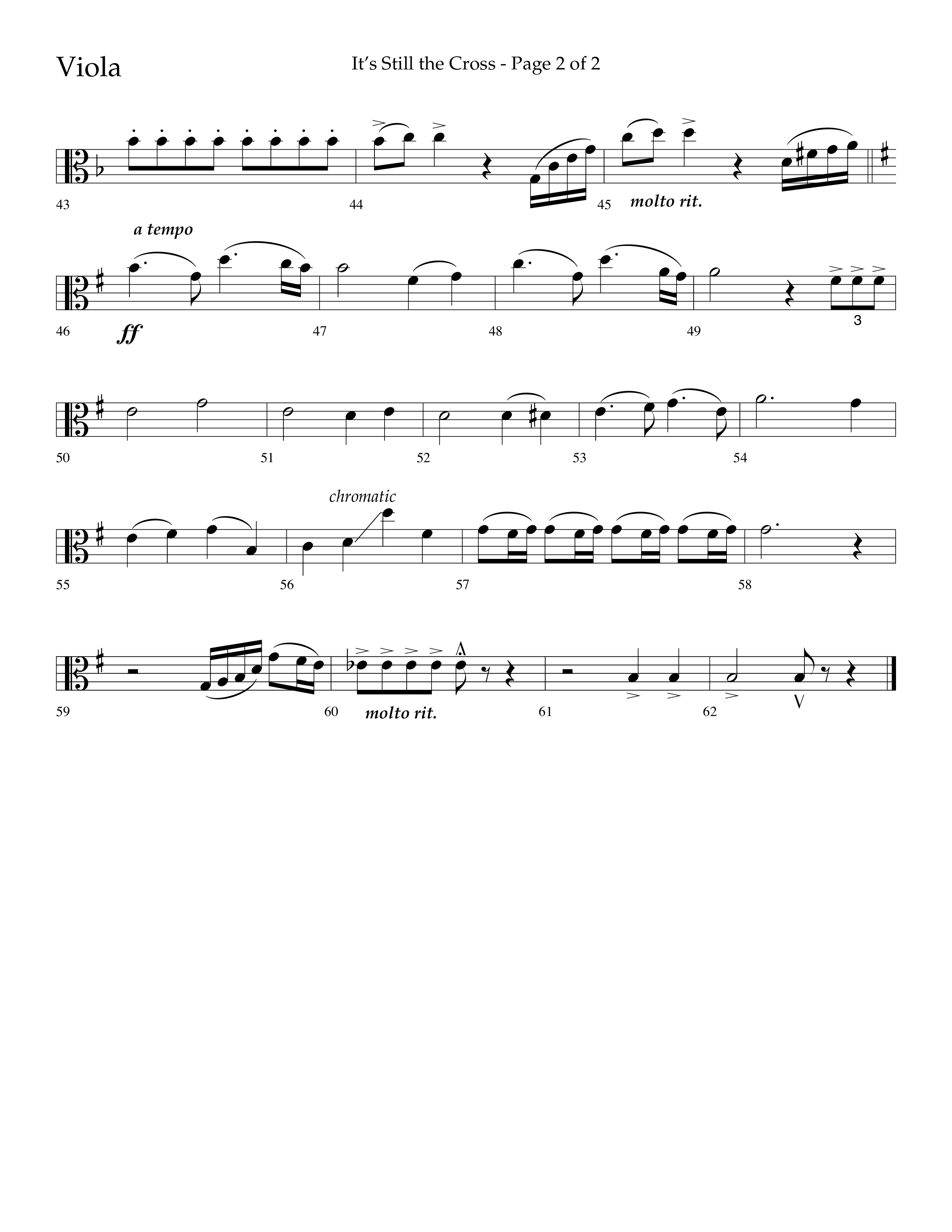 It’s Still The Cross (Choral Anthem SATB) Viola (Lifeway Choral / Arr. Dave Williamson)