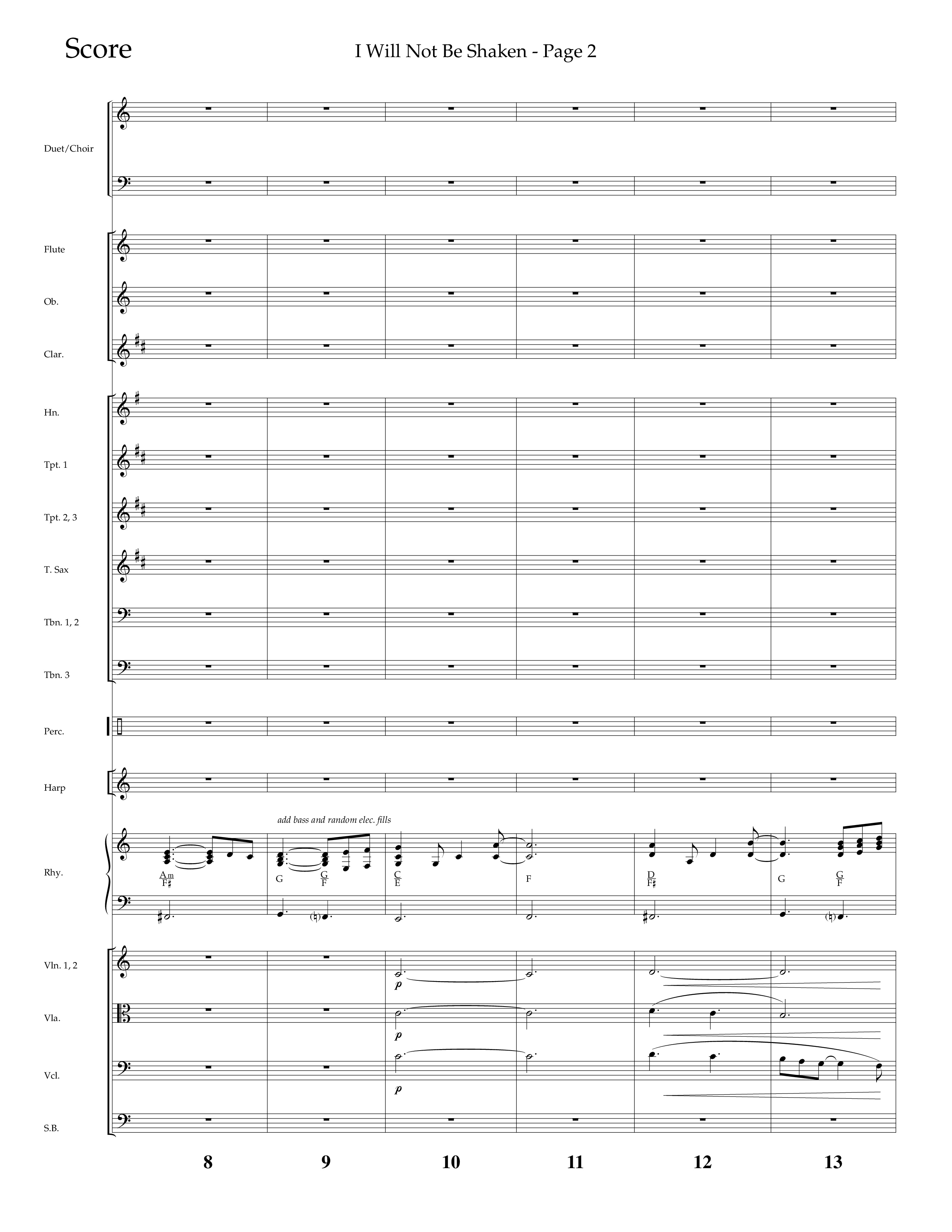 I Will Not Be Shaken (Choral Anthem SATB) Orchestration (Lifeway Choral / Arr. Cliff Duren)