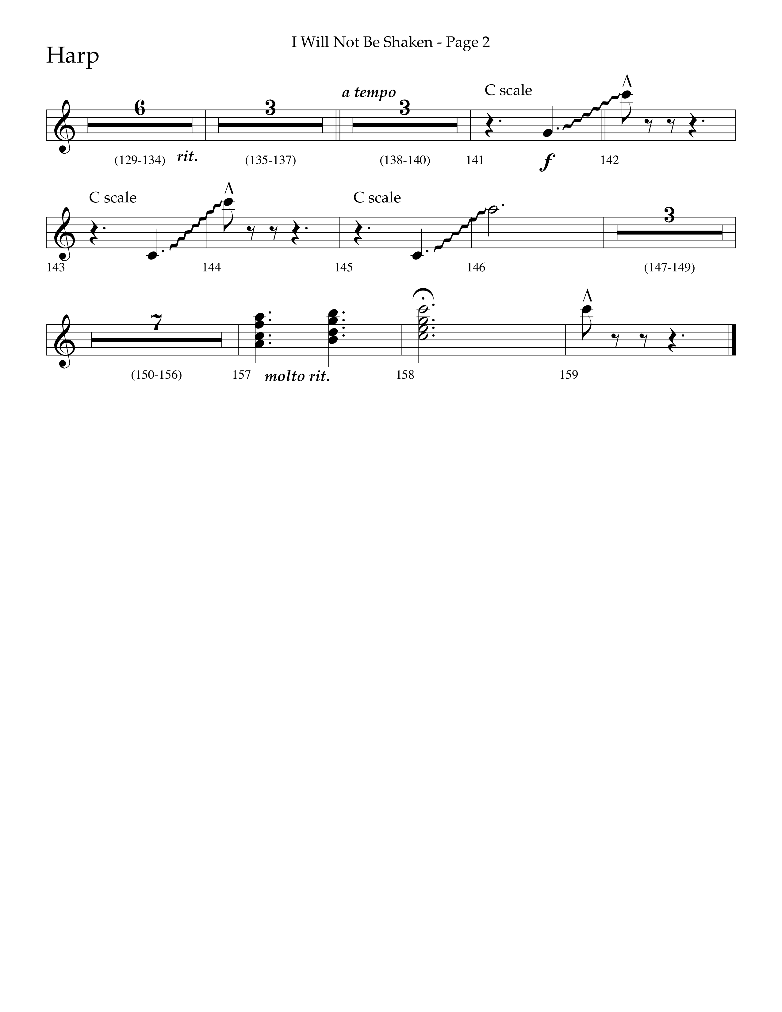 I Will Not Be Shaken (Choral Anthem SATB) Harp (Lifeway Choral / Arr. Cliff Duren)