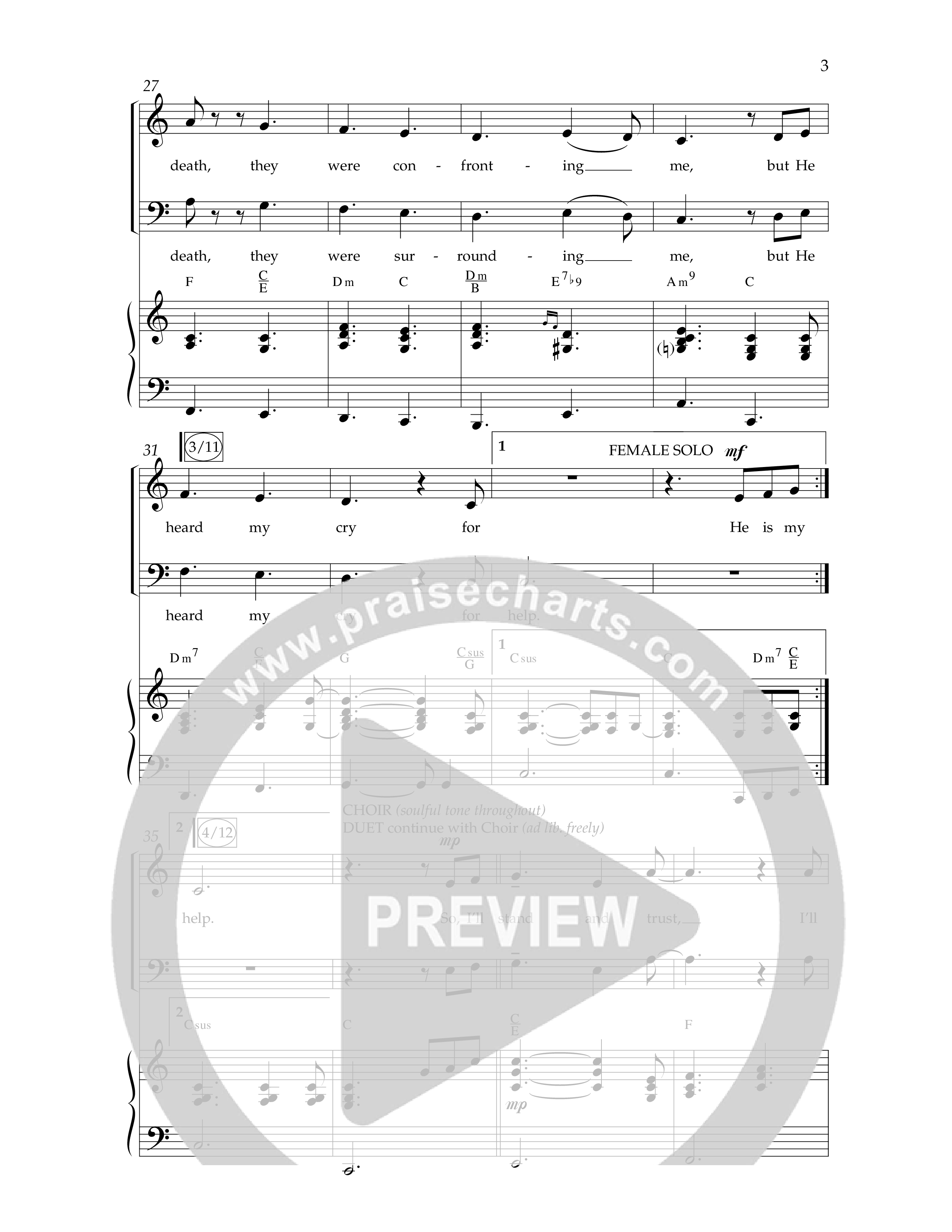 I Will Not Be Shaken (Choral Anthem SATB) Anthem (SATB/Piano) (Lifeway Choral / Arr. Cliff Duren)