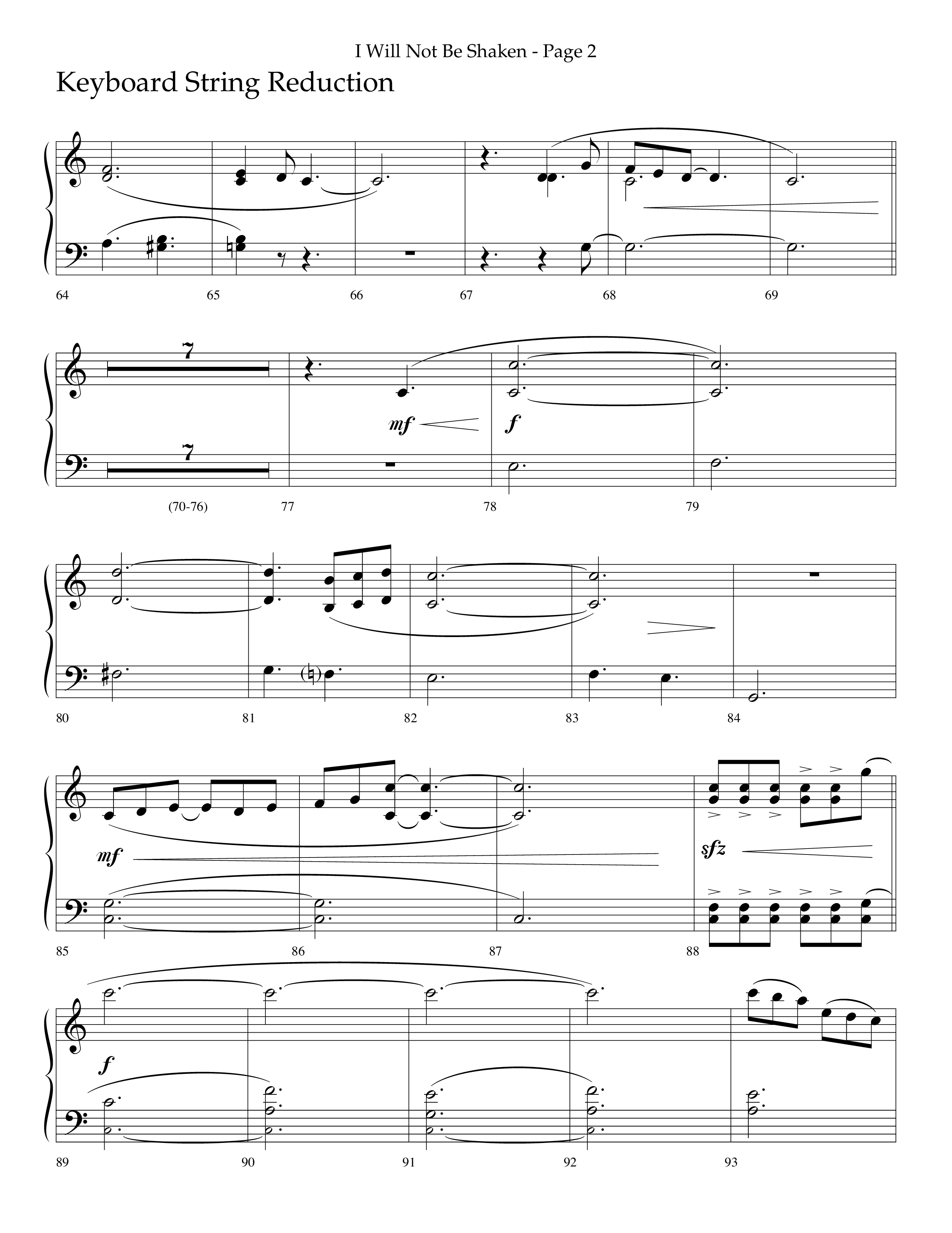 I Will Not Be Shaken (Choral Anthem SATB) String Reduction (Lifeway Choral / Arr. Cliff Duren)