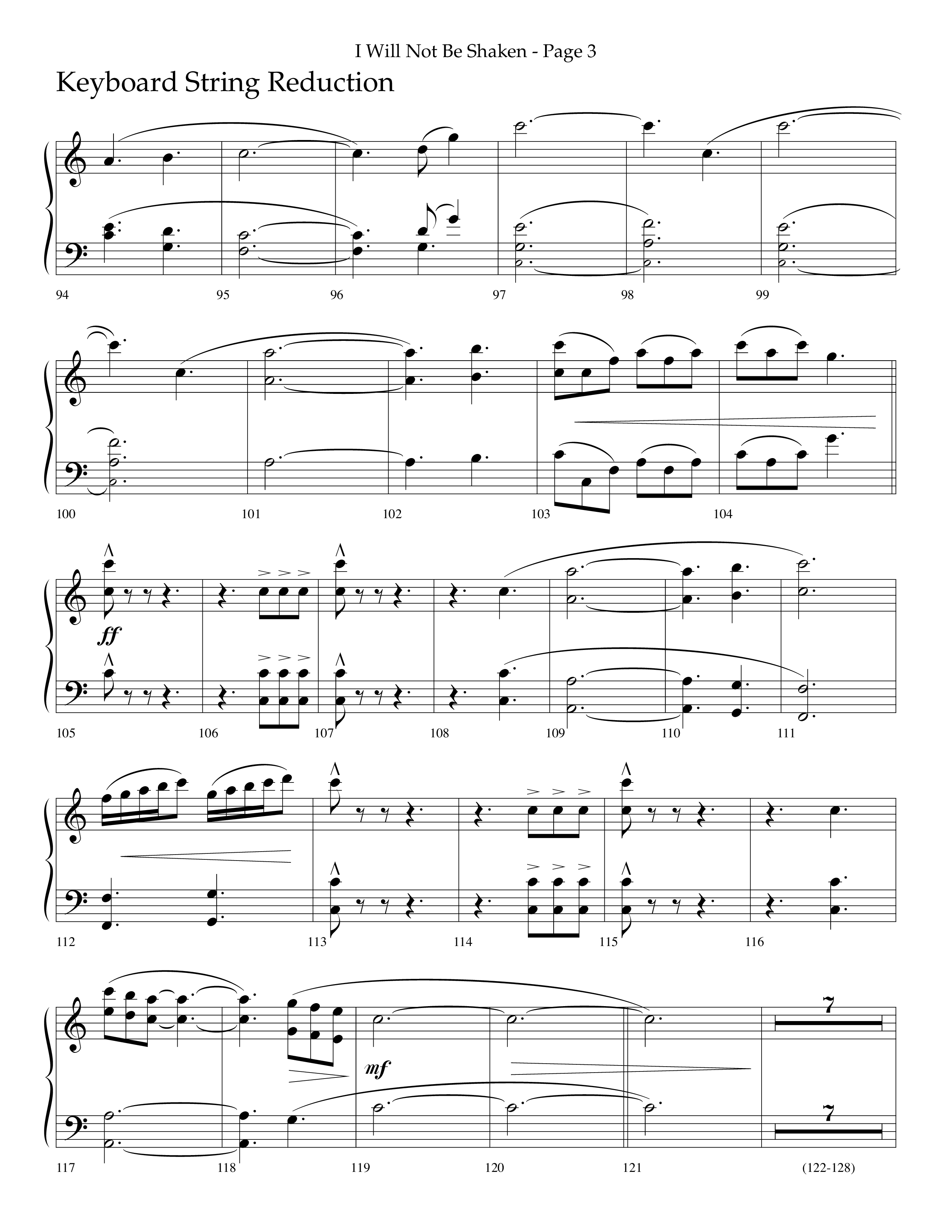 I Will Not Be Shaken (Choral Anthem SATB) String Reduction (Lifeway Choral / Arr. Cliff Duren)