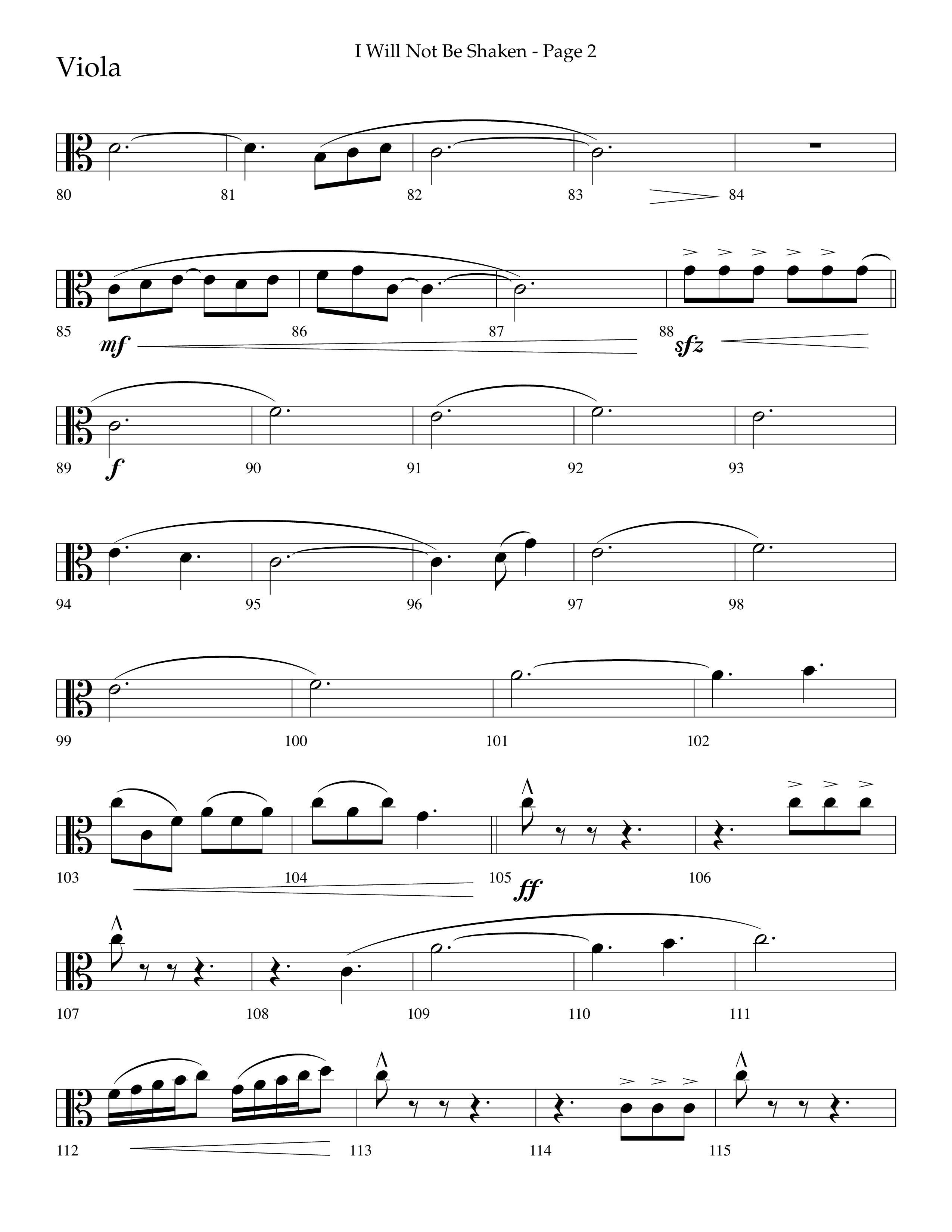 I Will Not Be Shaken (Choral Anthem SATB) Viola (Lifeway Choral / Arr. Cliff Duren)