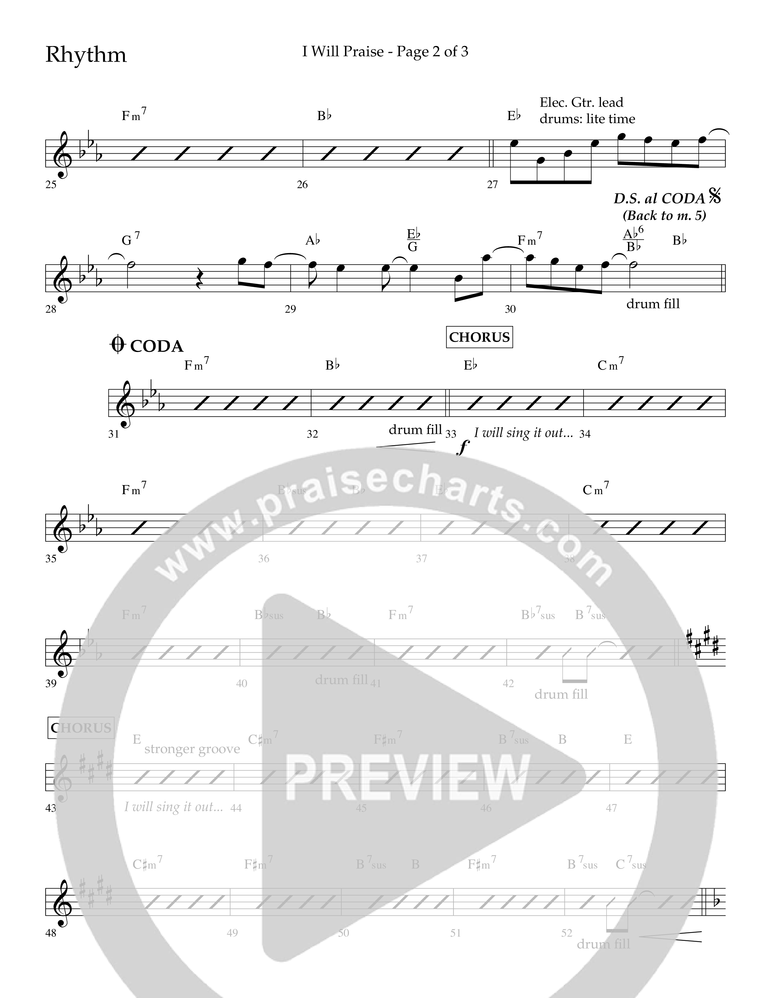 I Will Praise (Choral Anthem SATB) Lead Melody & Rhythm (Lifeway Choral / Arr. Mark Willard / Orch. Stephen K. Hand)