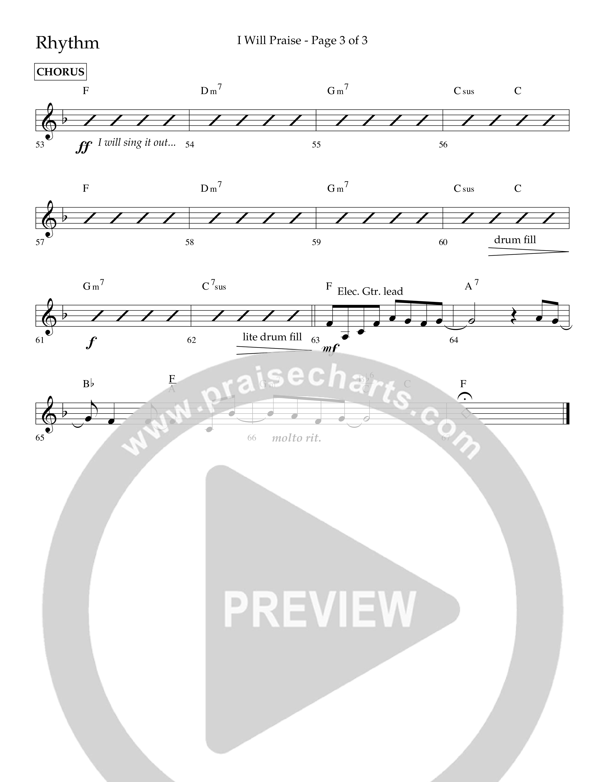 I Will Praise (Choral Anthem SATB) Lead Melody & Rhythm (Lifeway Choral / Arr. Mark Willard / Orch. Stephen K. Hand)