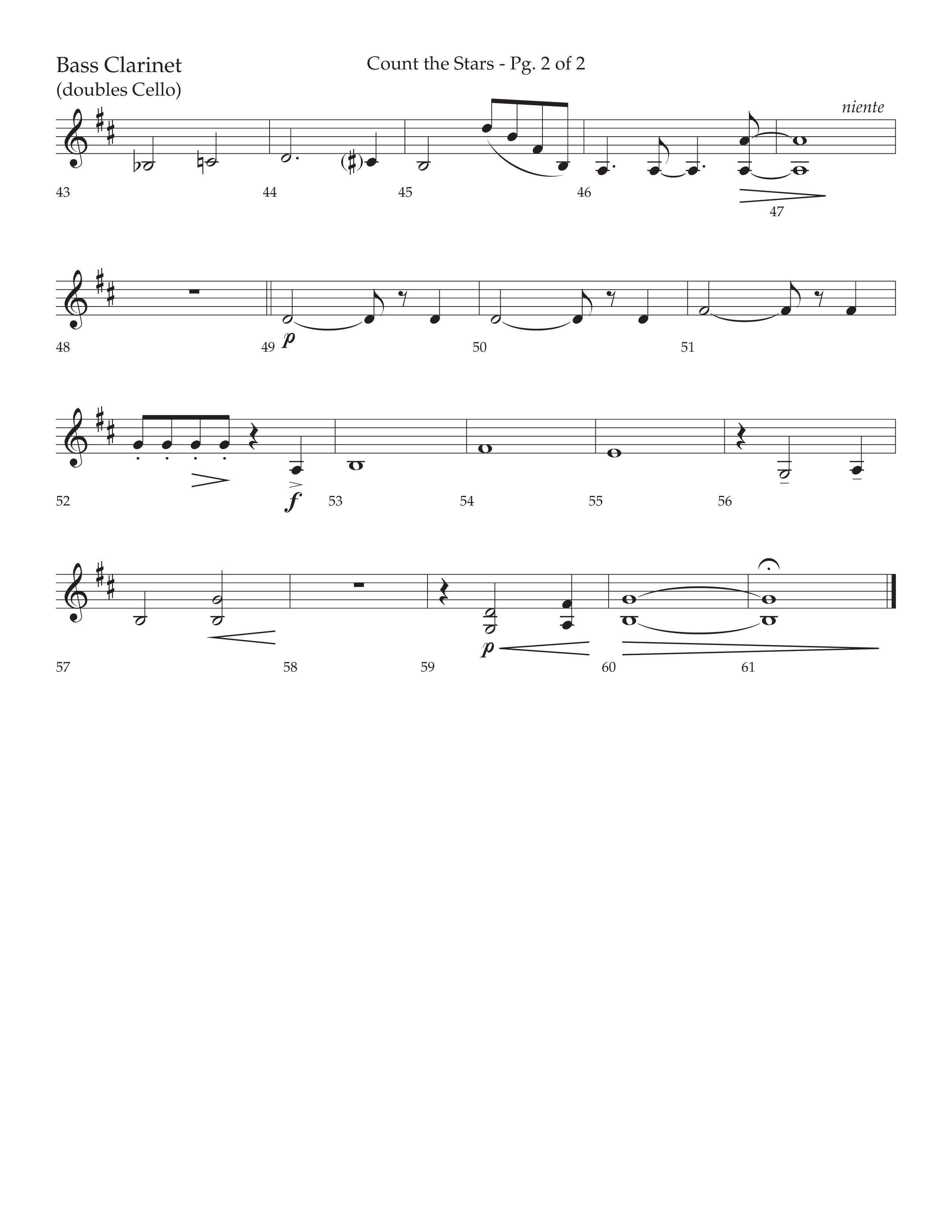 Count The Stars (Choral Anthem SATB) Bass Clarinet (Lifeway Choral / Arr. Phillip Keveren / Arr. Kent Hooper)
