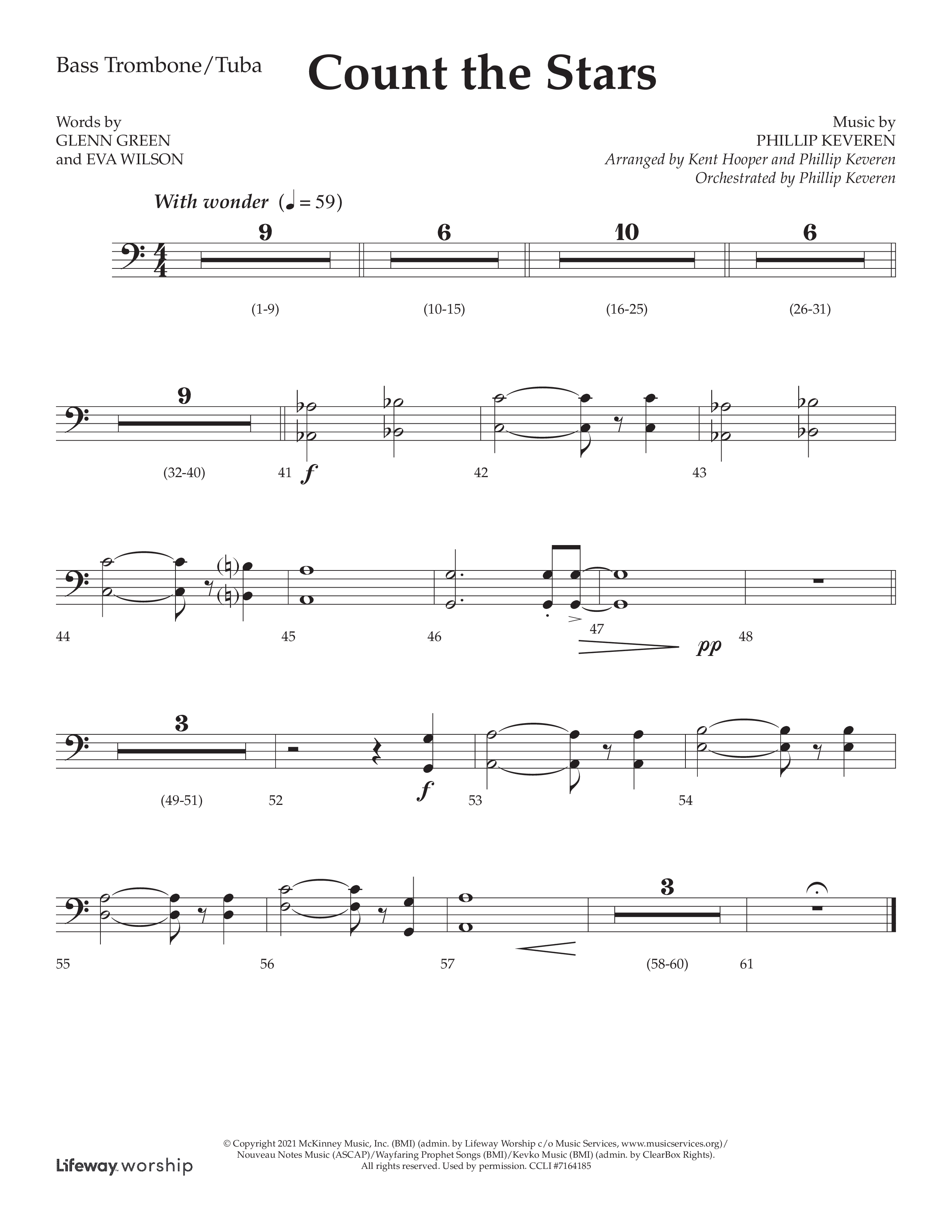 Count The Stars (Choral Anthem SATB) Bass Trombone, Tuba (Lifeway Choral / Arr. Phillip Keveren / Arr. Kent Hooper)