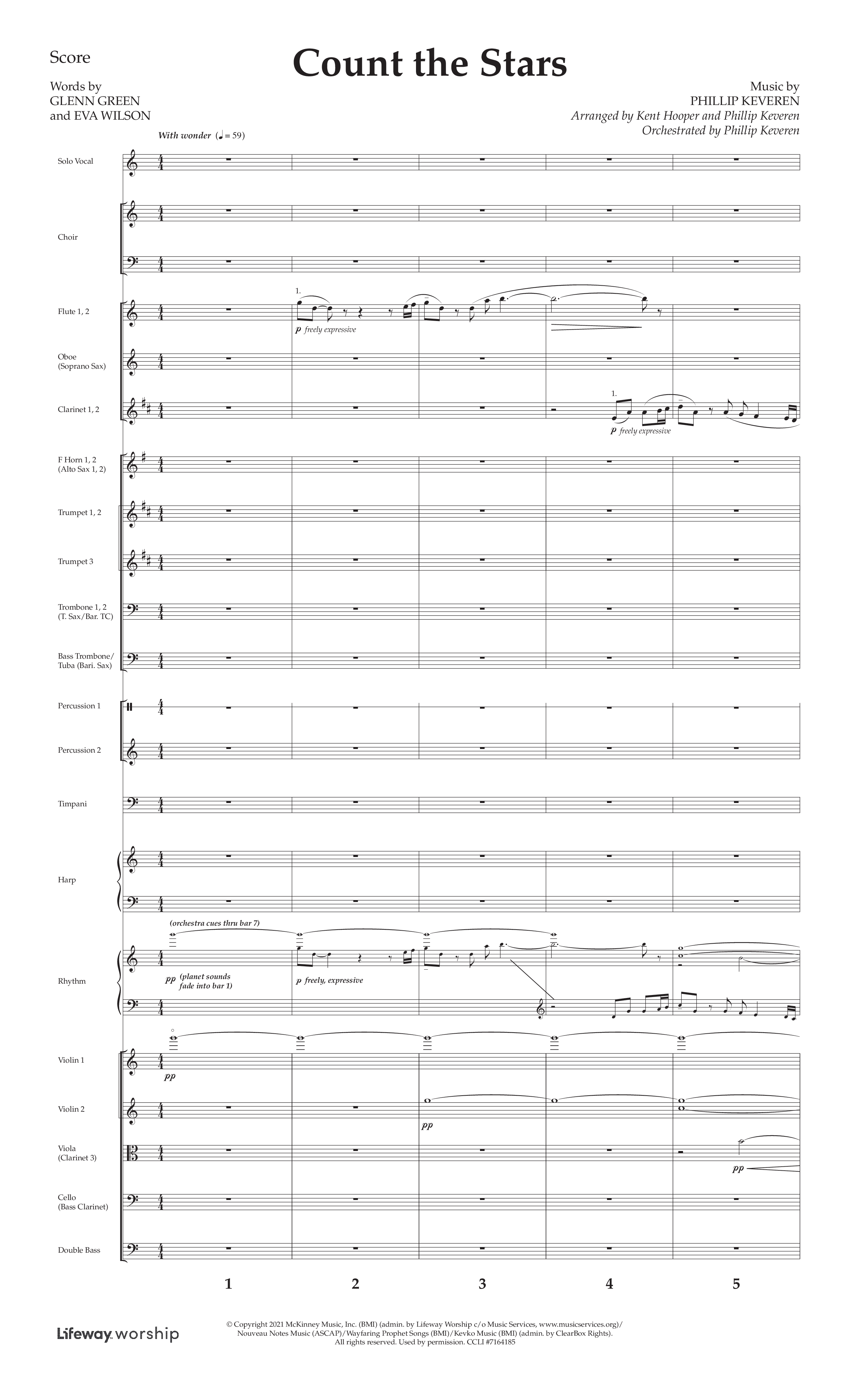 Count The Stars (Choral Anthem SATB) Orchestration (Lifeway Choral / Arr. Phillip Keveren / Arr. Kent Hooper)