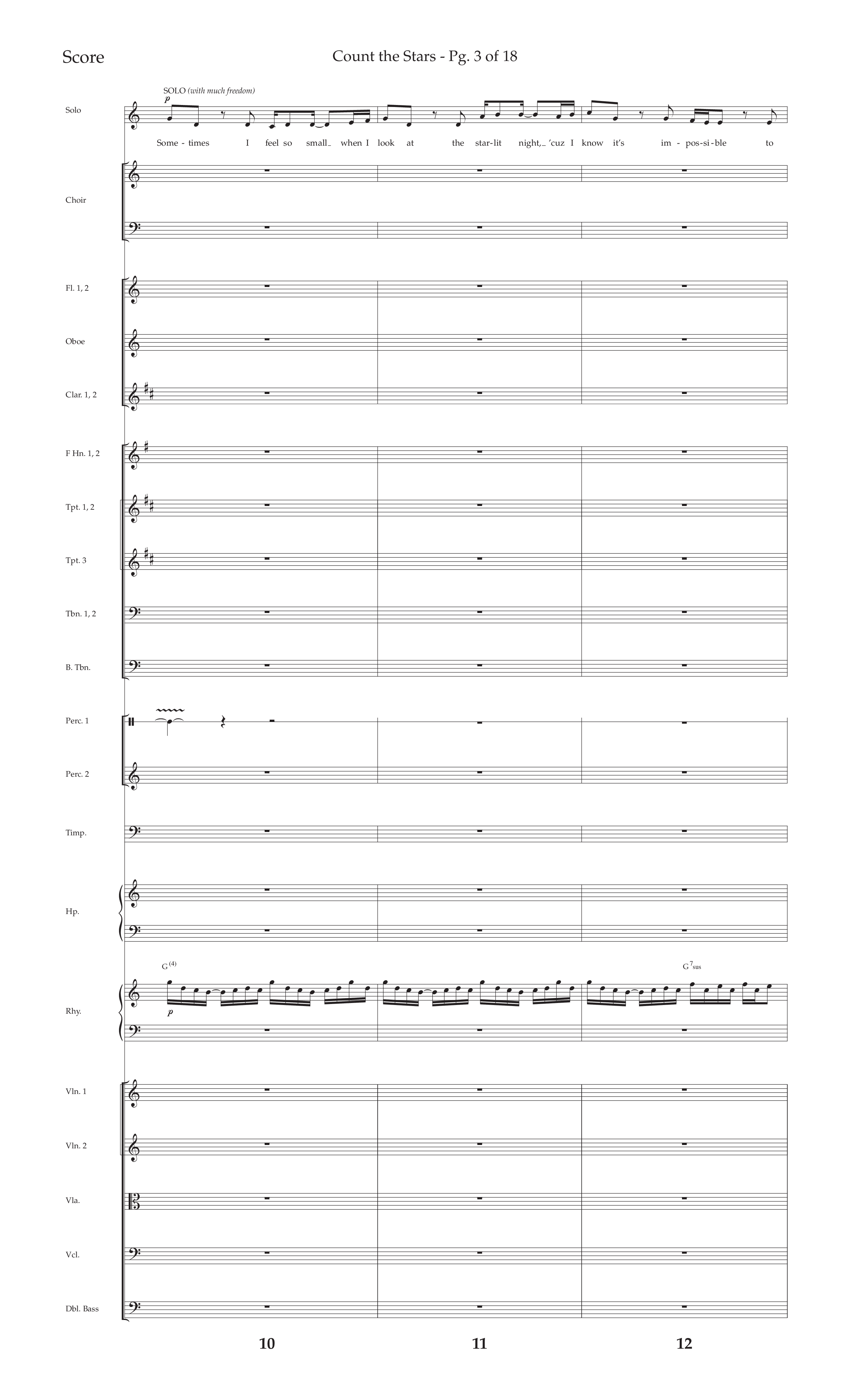 Count The Stars (Choral Anthem SATB) Conductor's Score (Lifeway Choral / Arr. Phillip Keveren / Arr. Kent Hooper)