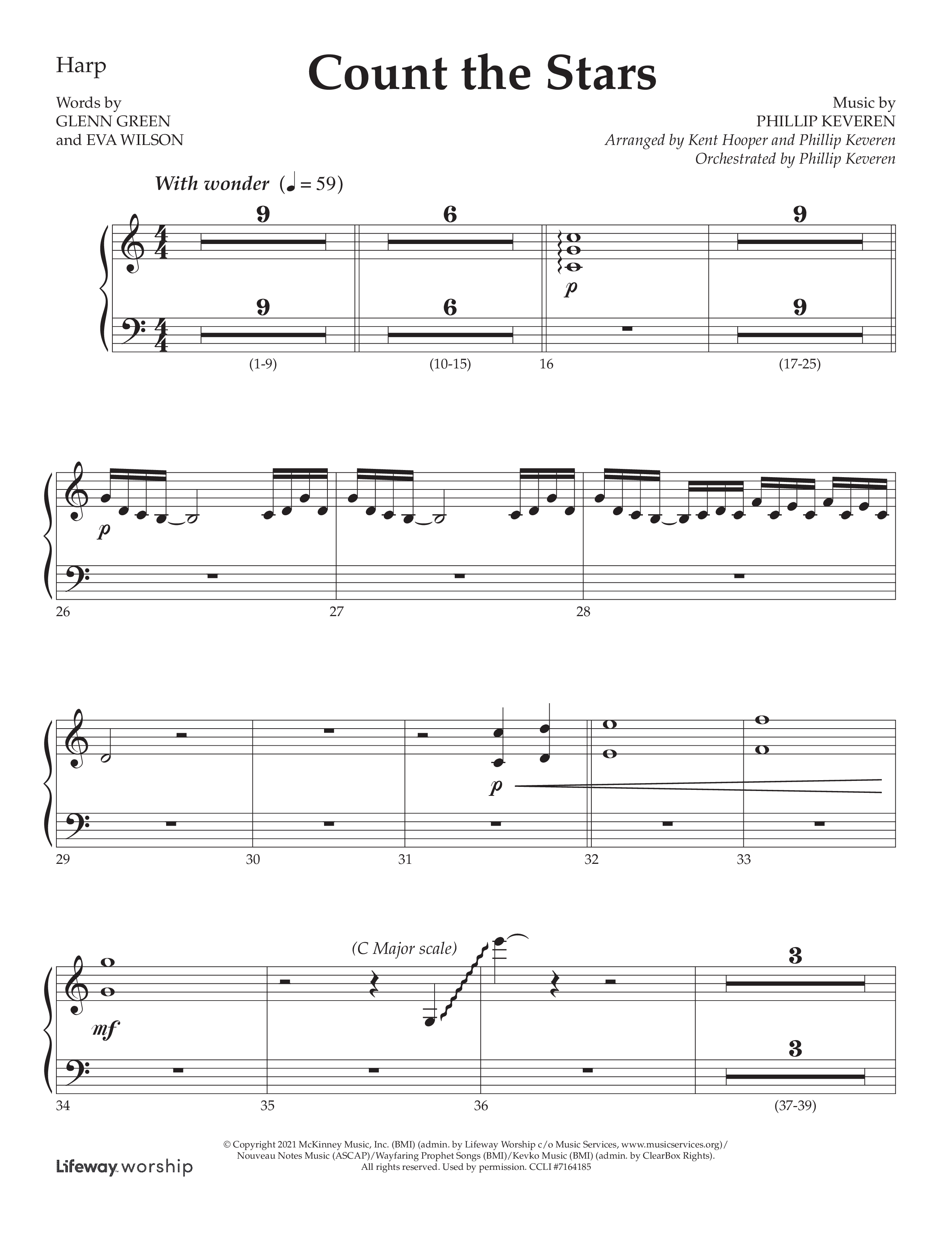 Count The Stars (Choral Anthem SATB) Harp (Lifeway Choral / Arr. Phillip Keveren / Arr. Kent Hooper)
