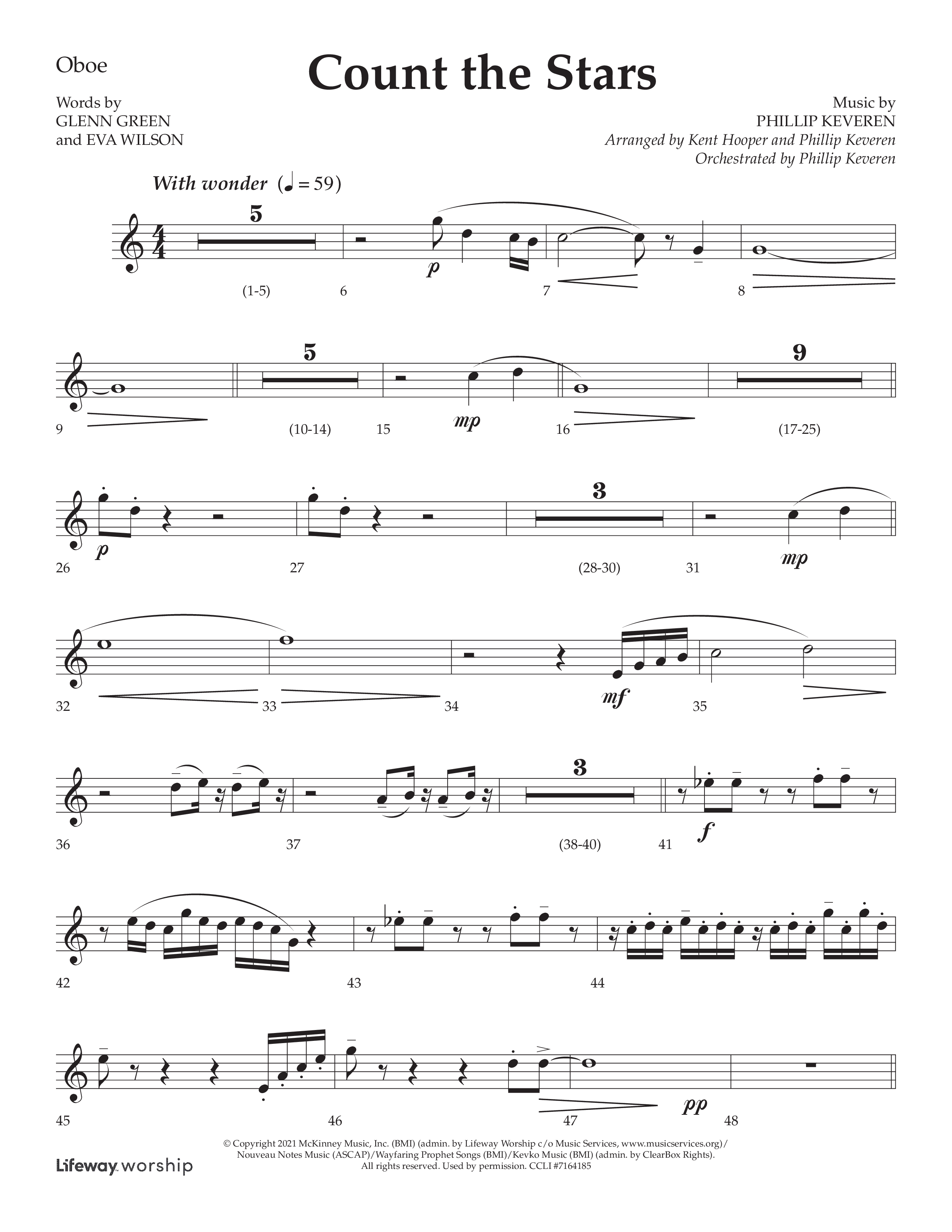 Count The Stars (Choral Anthem SATB) Oboe (Lifeway Choral / Arr. Phillip Keveren / Arr. Kent Hooper)