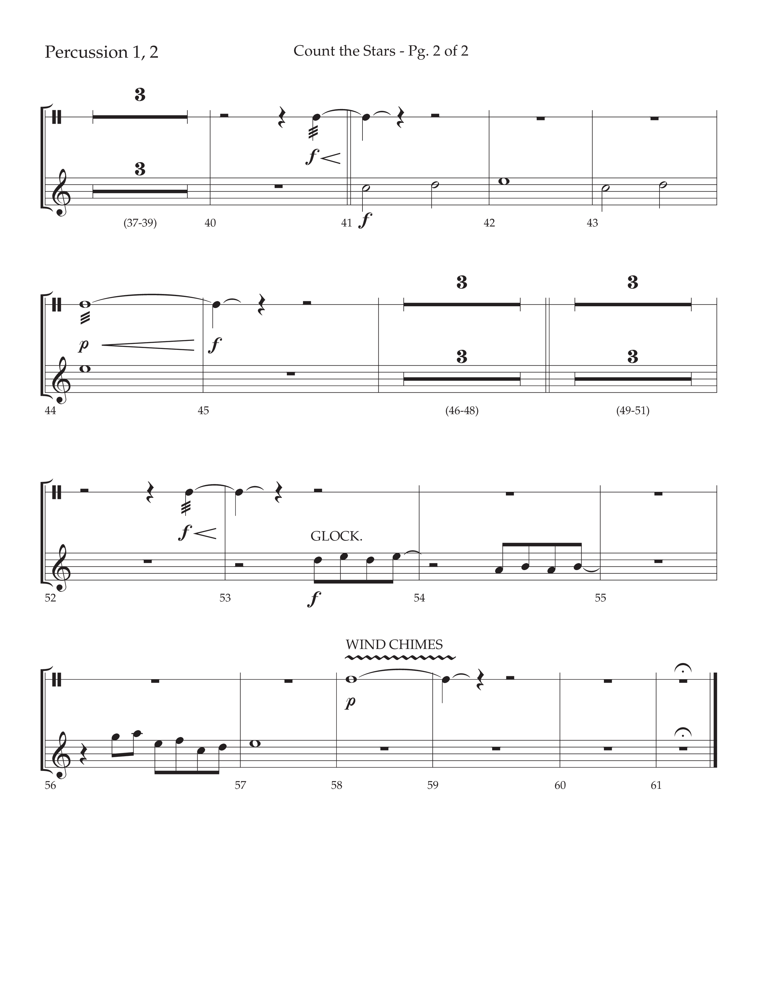 Count The Stars (Choral Anthem SATB) Percussion 1/2 (Lifeway Choral / Arr. Phillip Keveren / Arr. Kent Hooper)