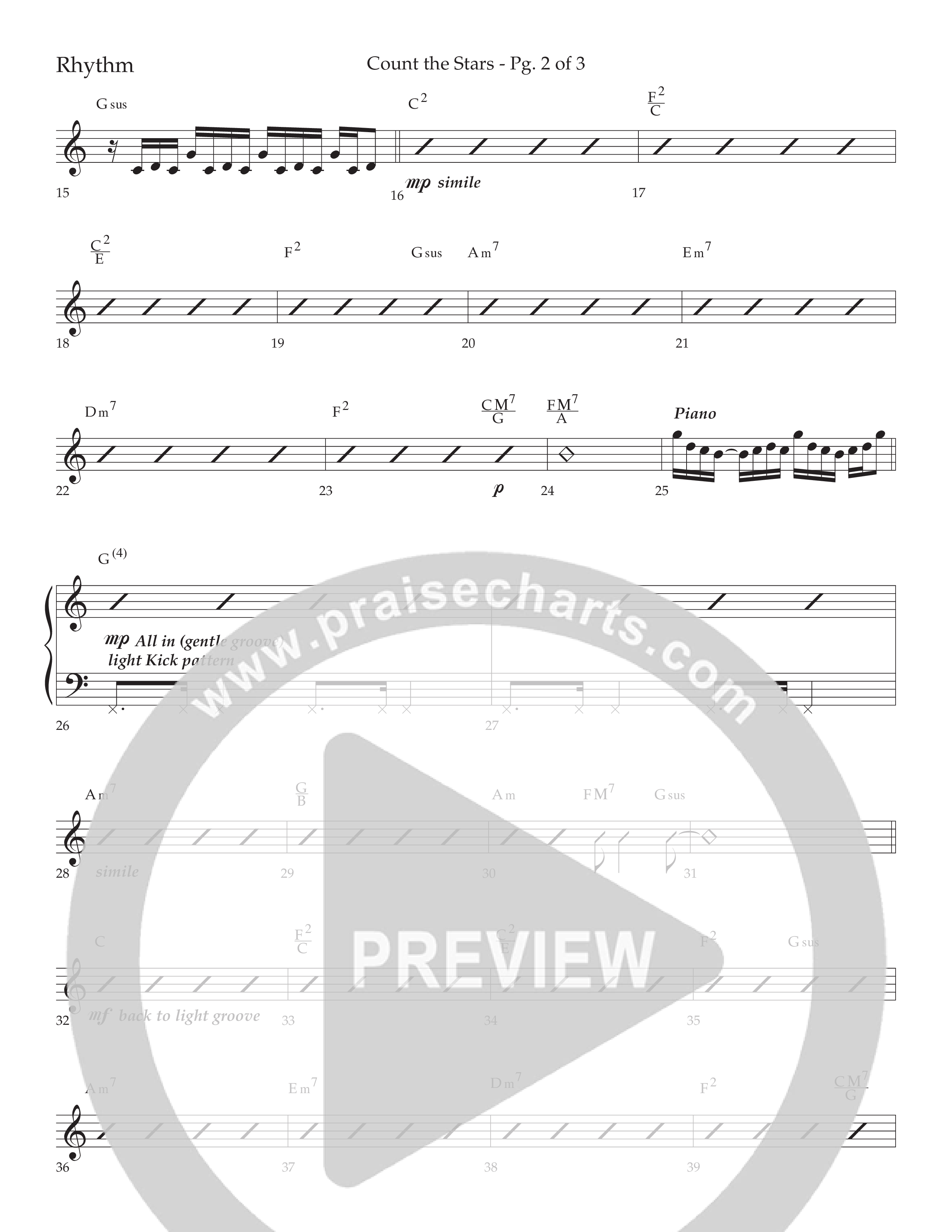 Count The Stars (Choral Anthem SATB) Lead Melody & Rhythm (Lifeway Choral / Arr. Phillip Keveren / Arr. Kent Hooper)