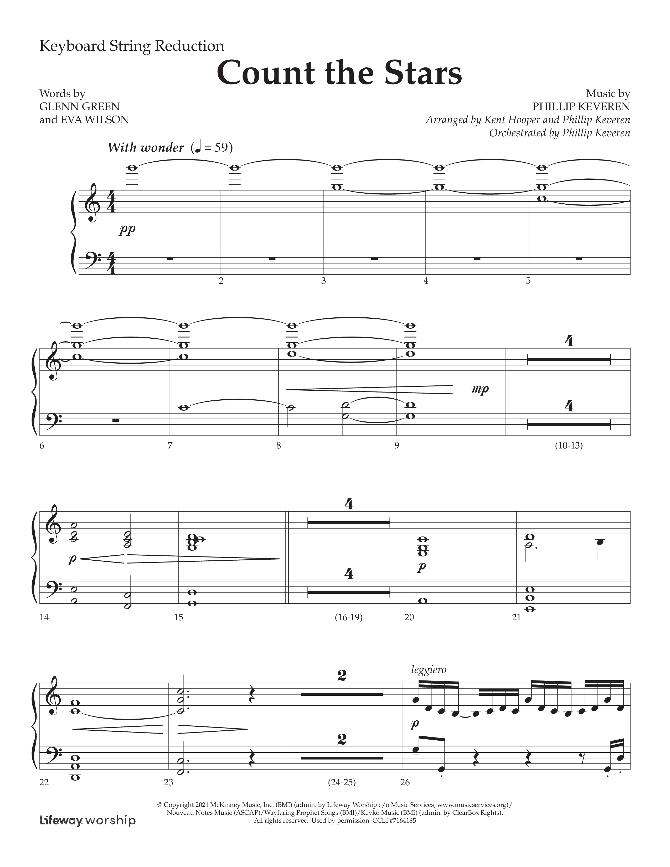 Count The Stars (Choral Anthem SATB) String Reduction (Lifeway Choral / Arr. Phillip Keveren / Arr. Kent Hooper)