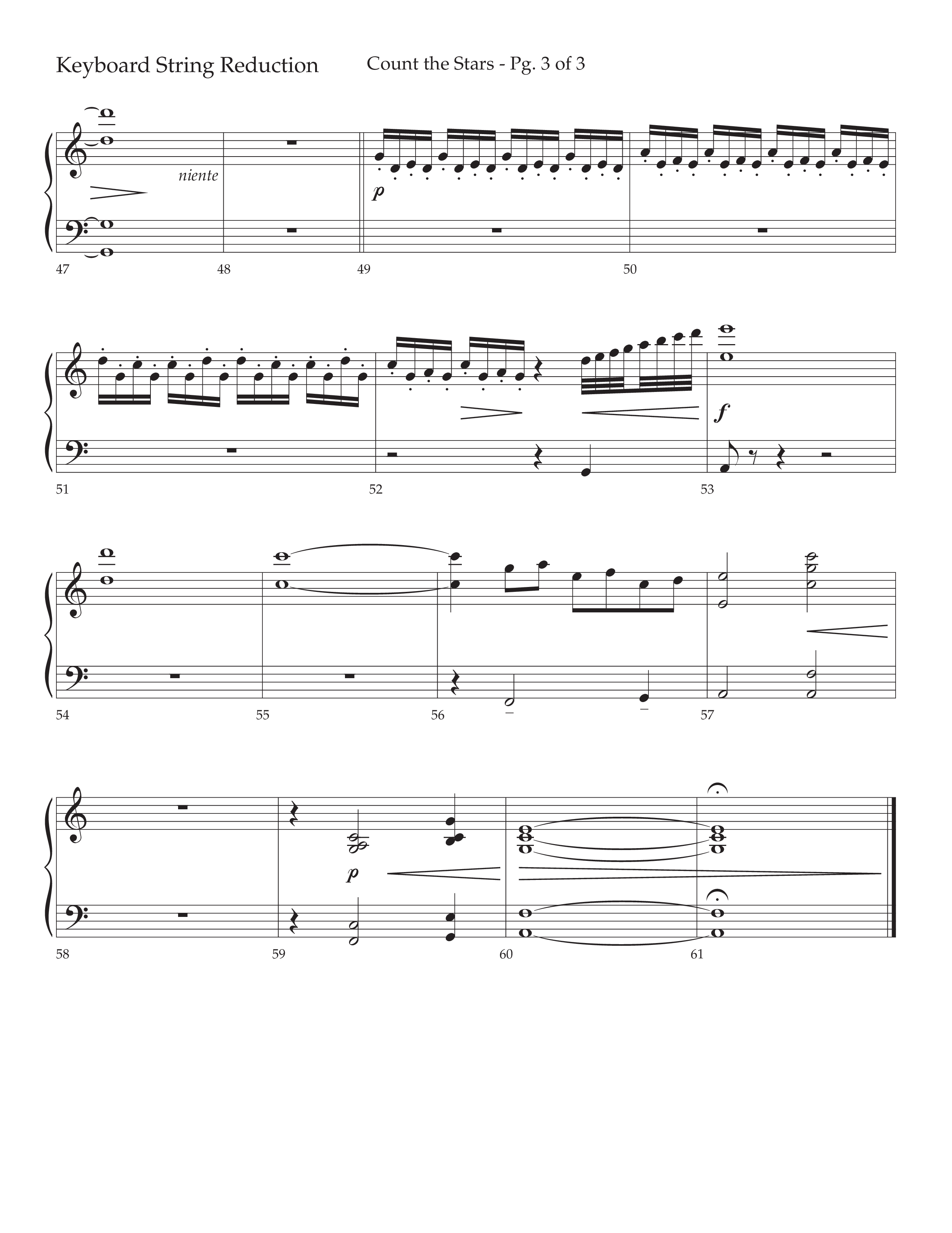 Count The Stars (Choral Anthem SATB) String Reduction (Lifeway Choral / Arr. Phillip Keveren / Arr. Kent Hooper)