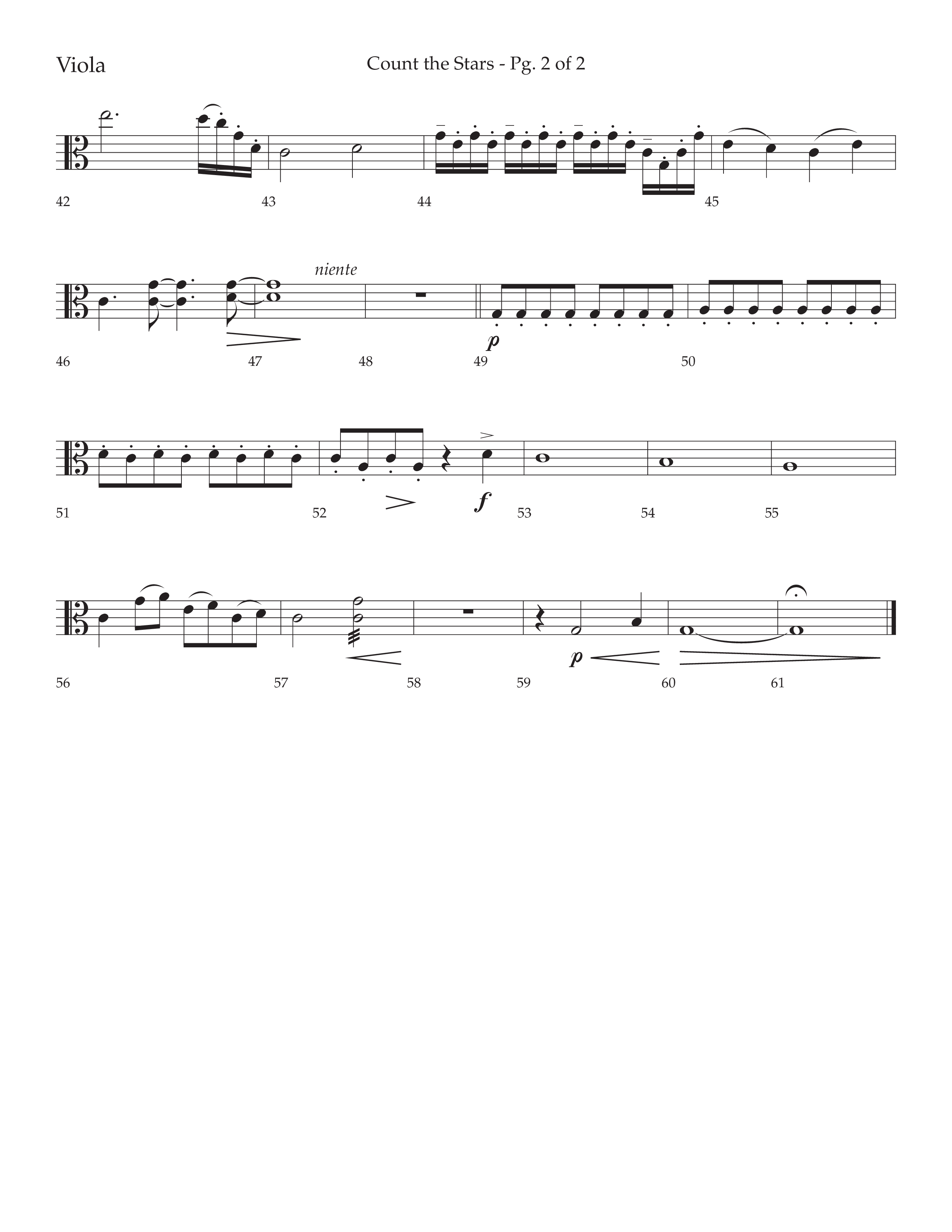 Count The Stars (Choral Anthem SATB) Viola (Lifeway Choral / Arr. Phillip Keveren / Arr. Kent Hooper)