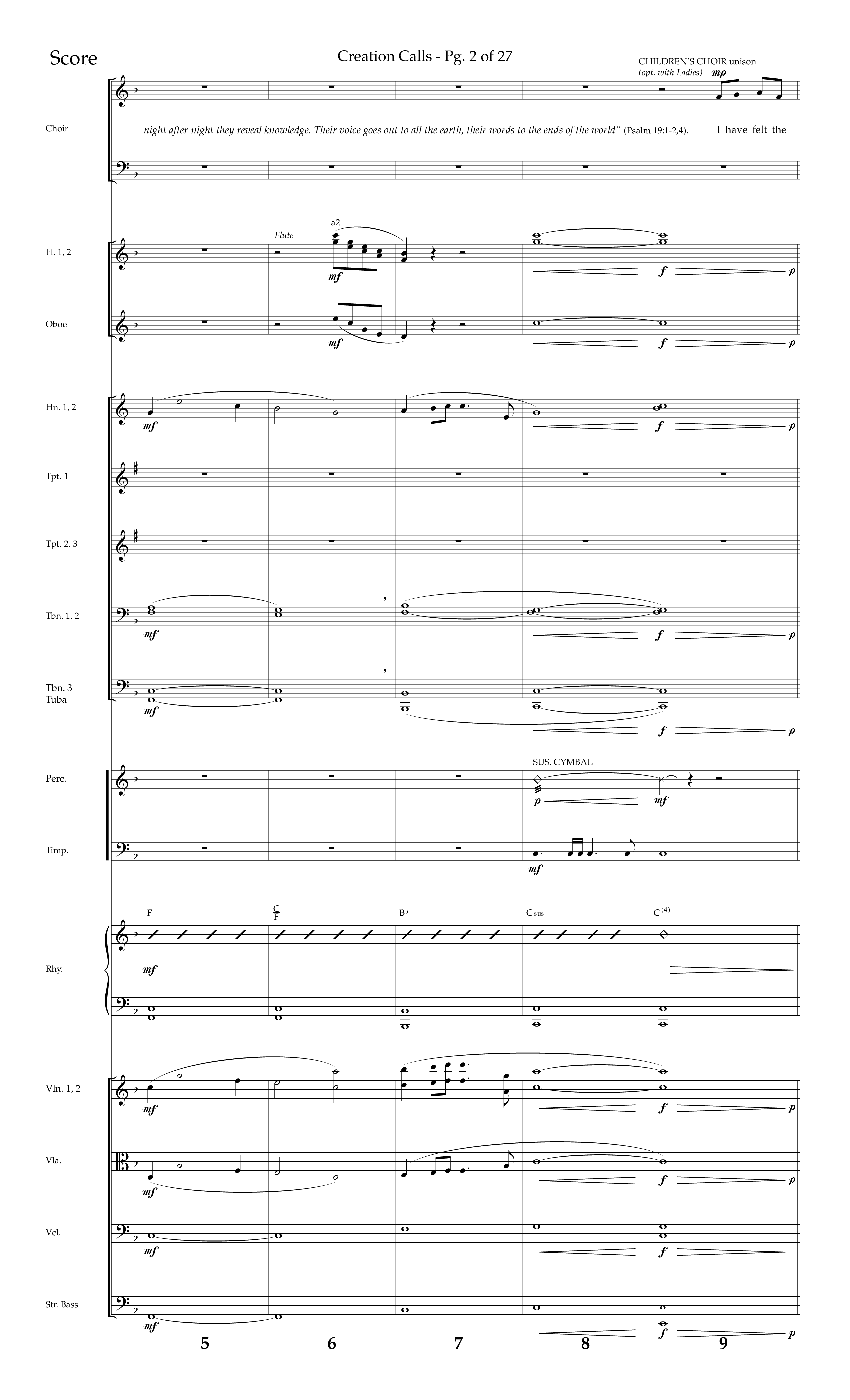 Creation Calls (Choral Anthem SATB) Orchestration (Lifeway Choral / Arr. Ken Barker / Orch. Craig Adams)