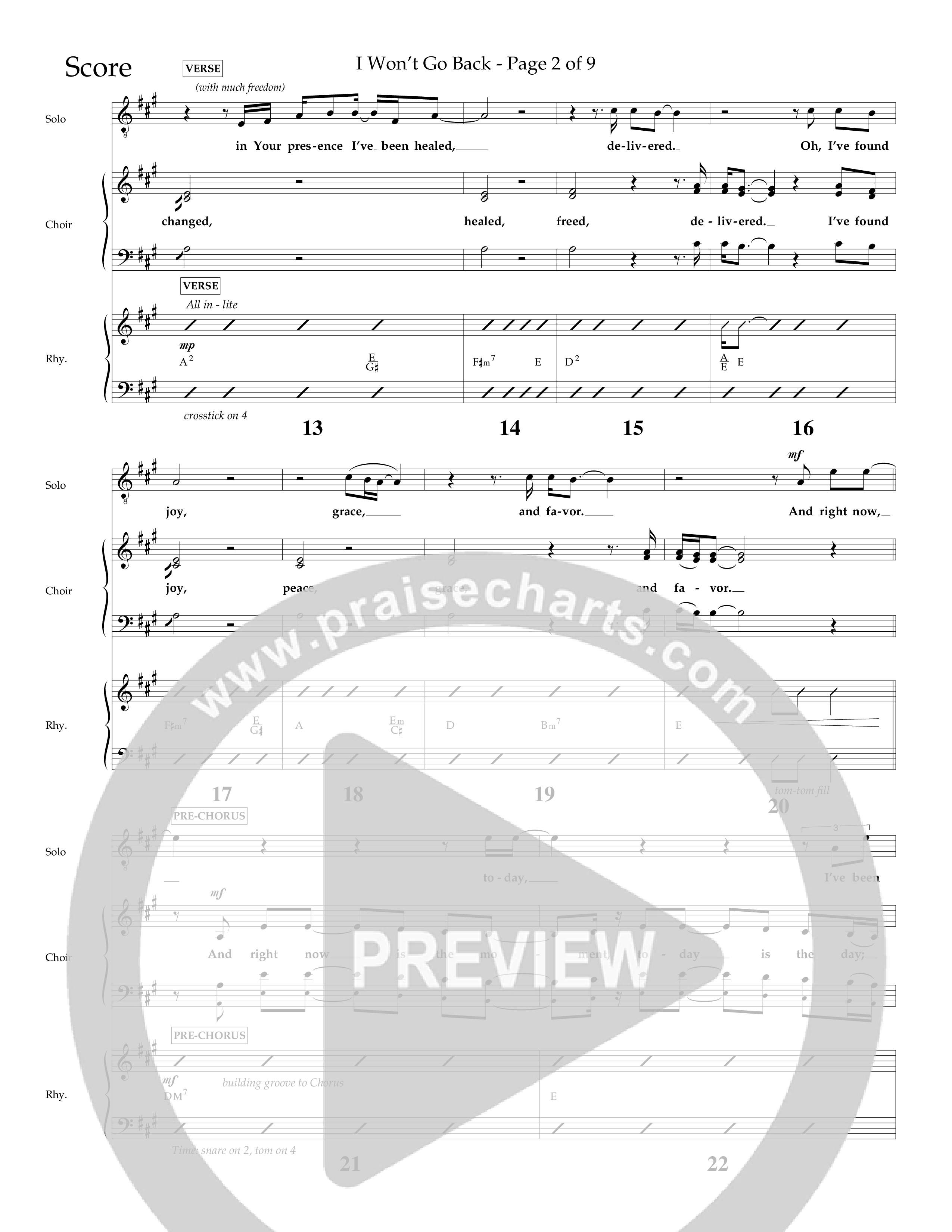 I Won't Go Back (Choral Anthem SATB) Lead Melody & Rhythm (Lifeway Choral / Arr. Jim Hammerly)