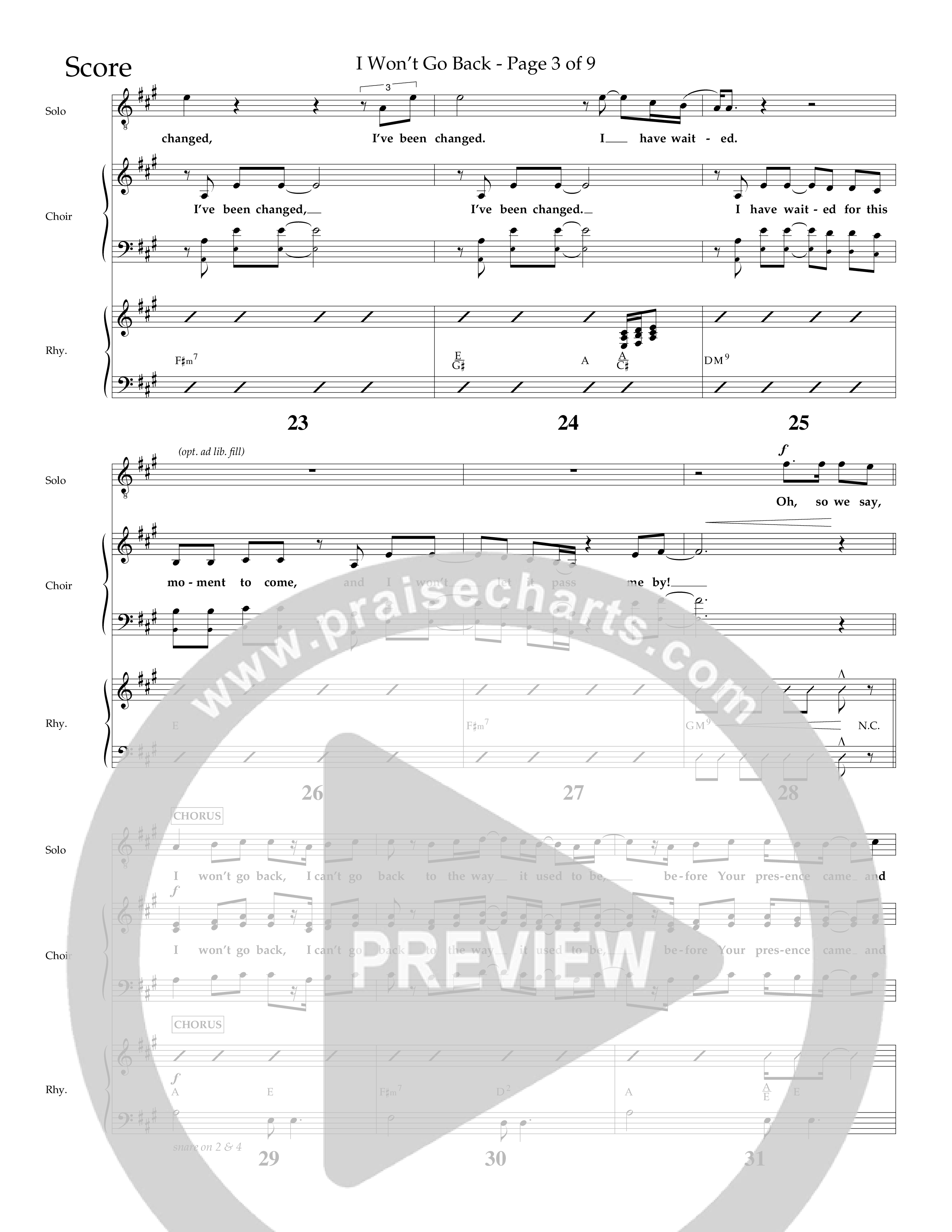 I Won't Go Back (Choral Anthem SATB) Lead Melody & Rhythm (Lifeway Choral / Arr. Jim Hammerly)