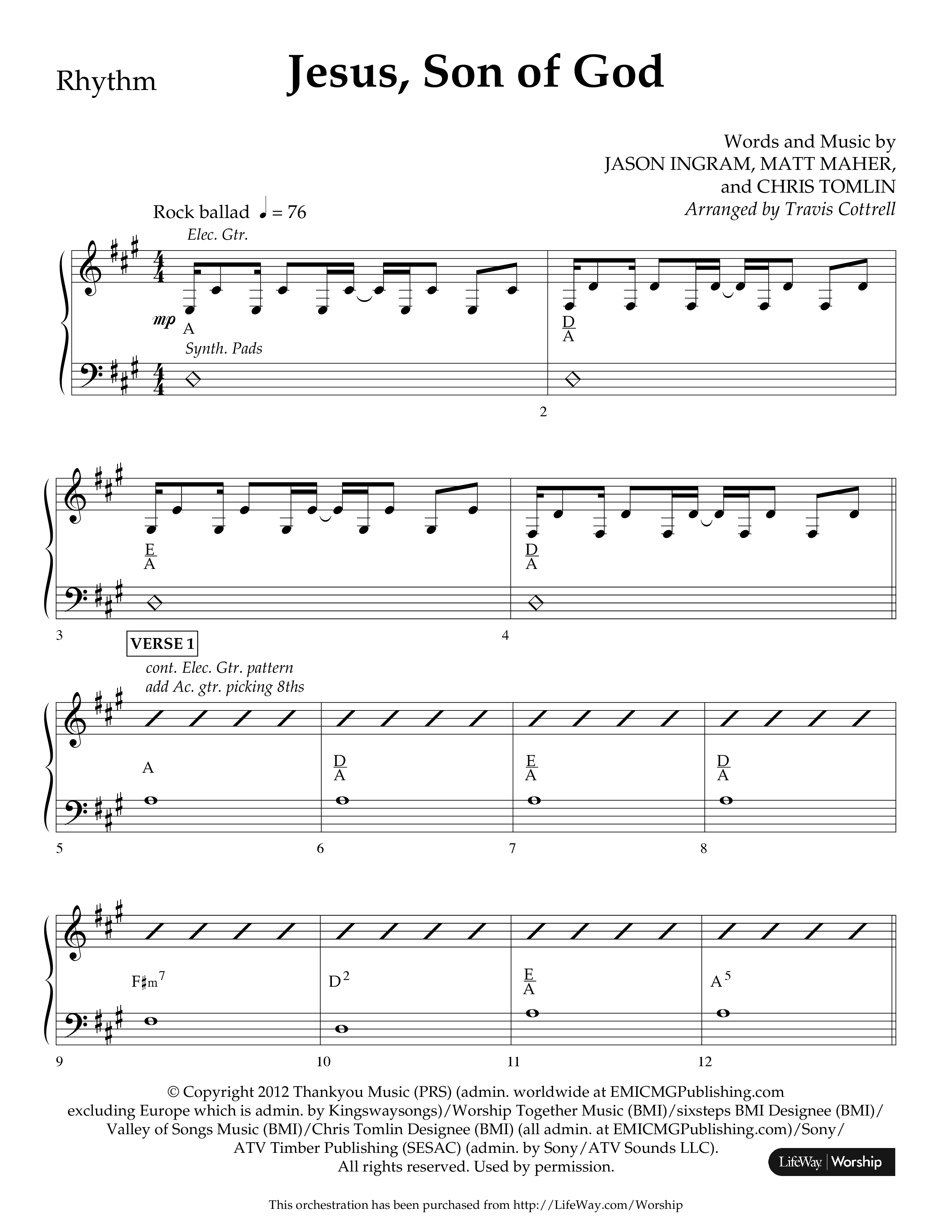 Jesus Son Of God (Choral Anthem SATB) Lead Melody & Rhythm (Lifeway Choral / Arr. Travis Cottrell)