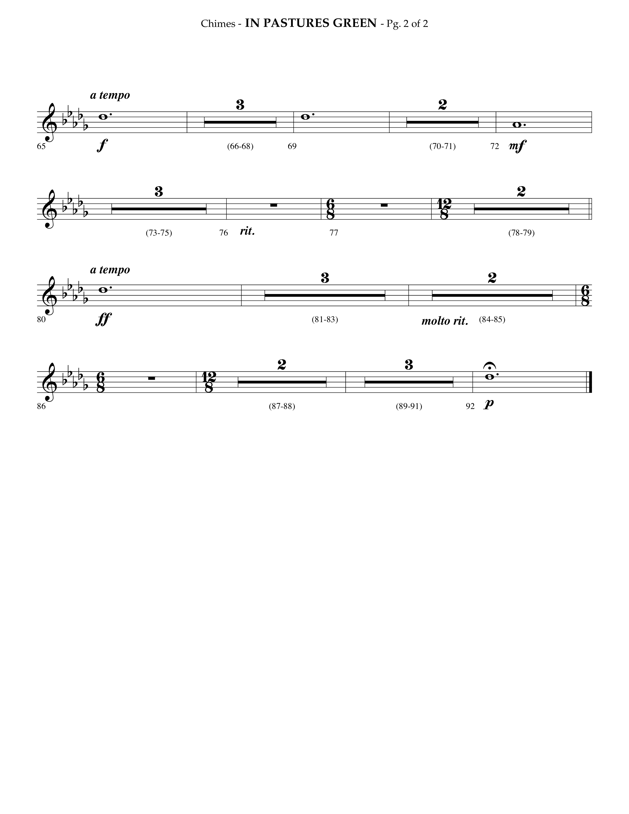 In Pastures Green (Choral Anthem SATB) Chimes (Lifeway Choral / Arr. Phillip Keveren)