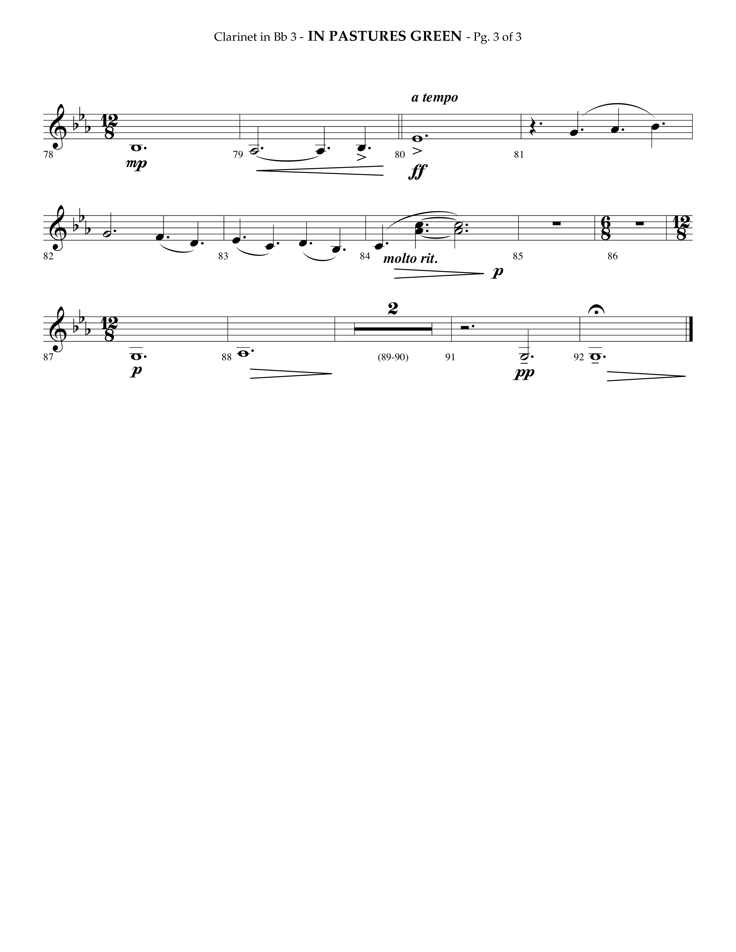 In Pastures Green (Choral Anthem SATB) Clarinet (Lifeway Choral / Arr. Phillip Keveren)
