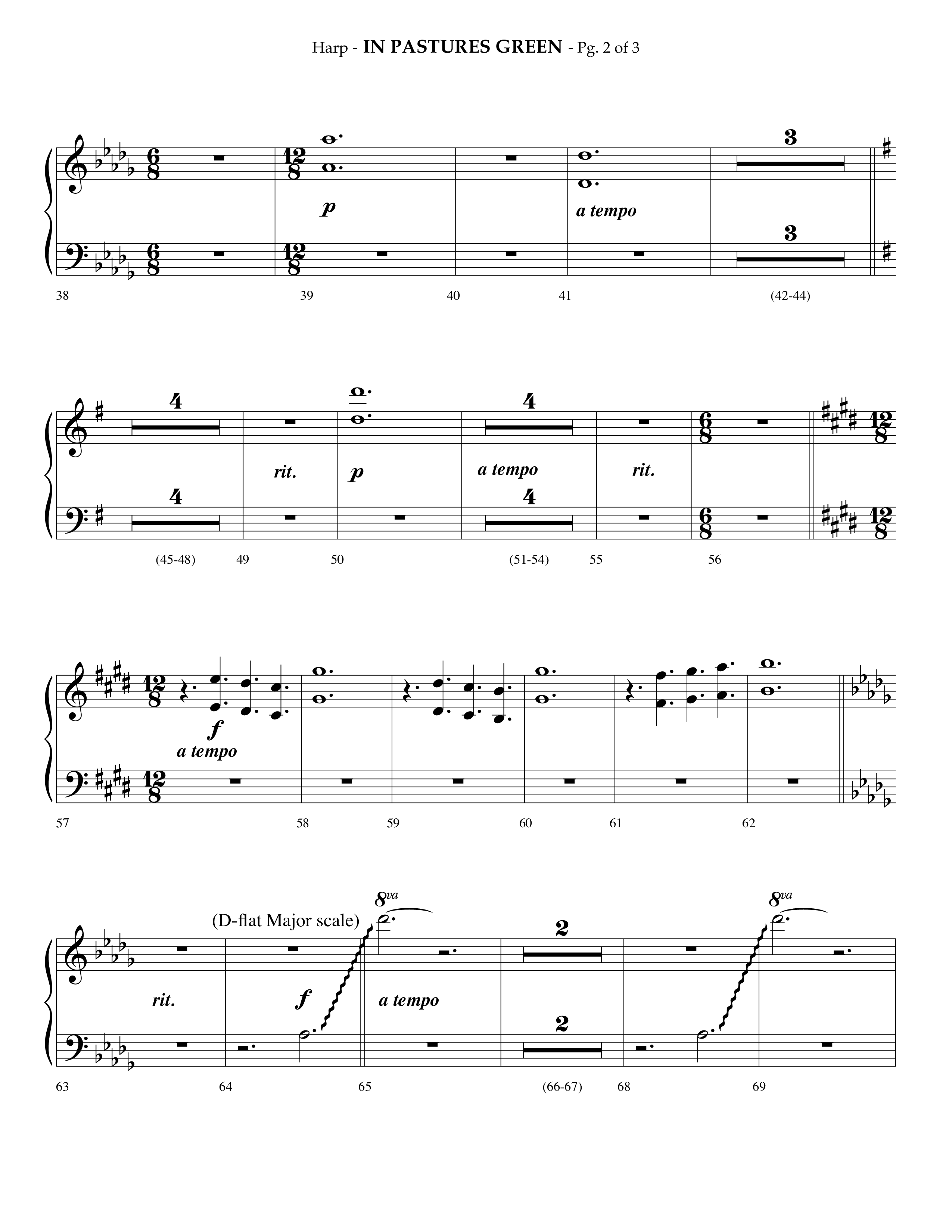 In Pastures Green (Choral Anthem SATB) Harp (Lifeway Choral / Arr. Phillip Keveren)