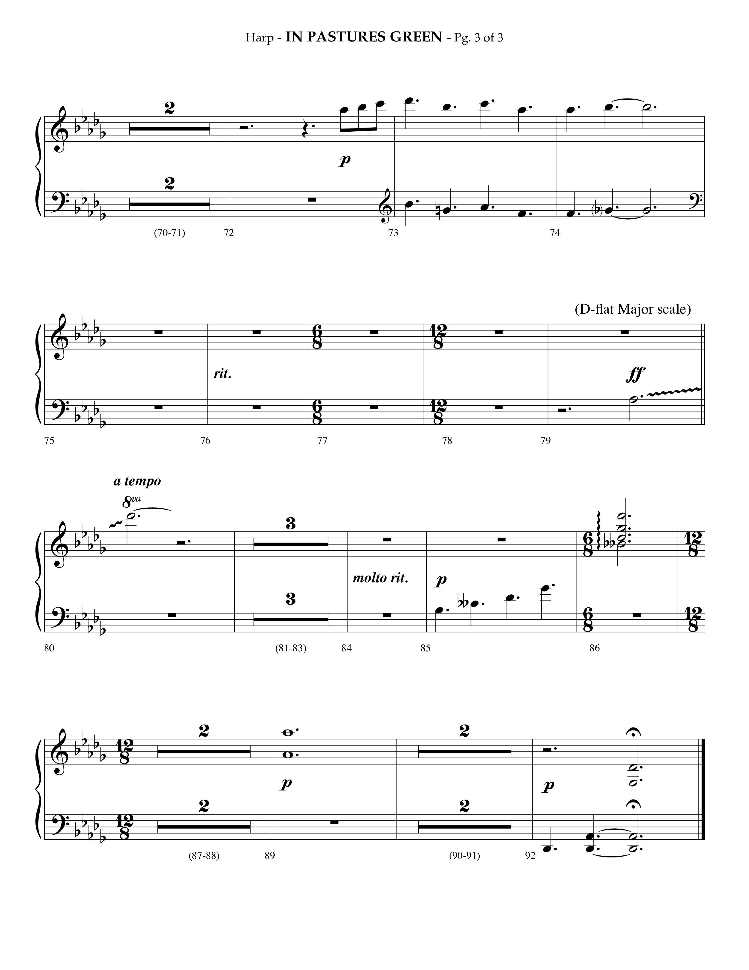 In Pastures Green (Choral Anthem SATB) Harp (Lifeway Choral / Arr. Phillip Keveren)